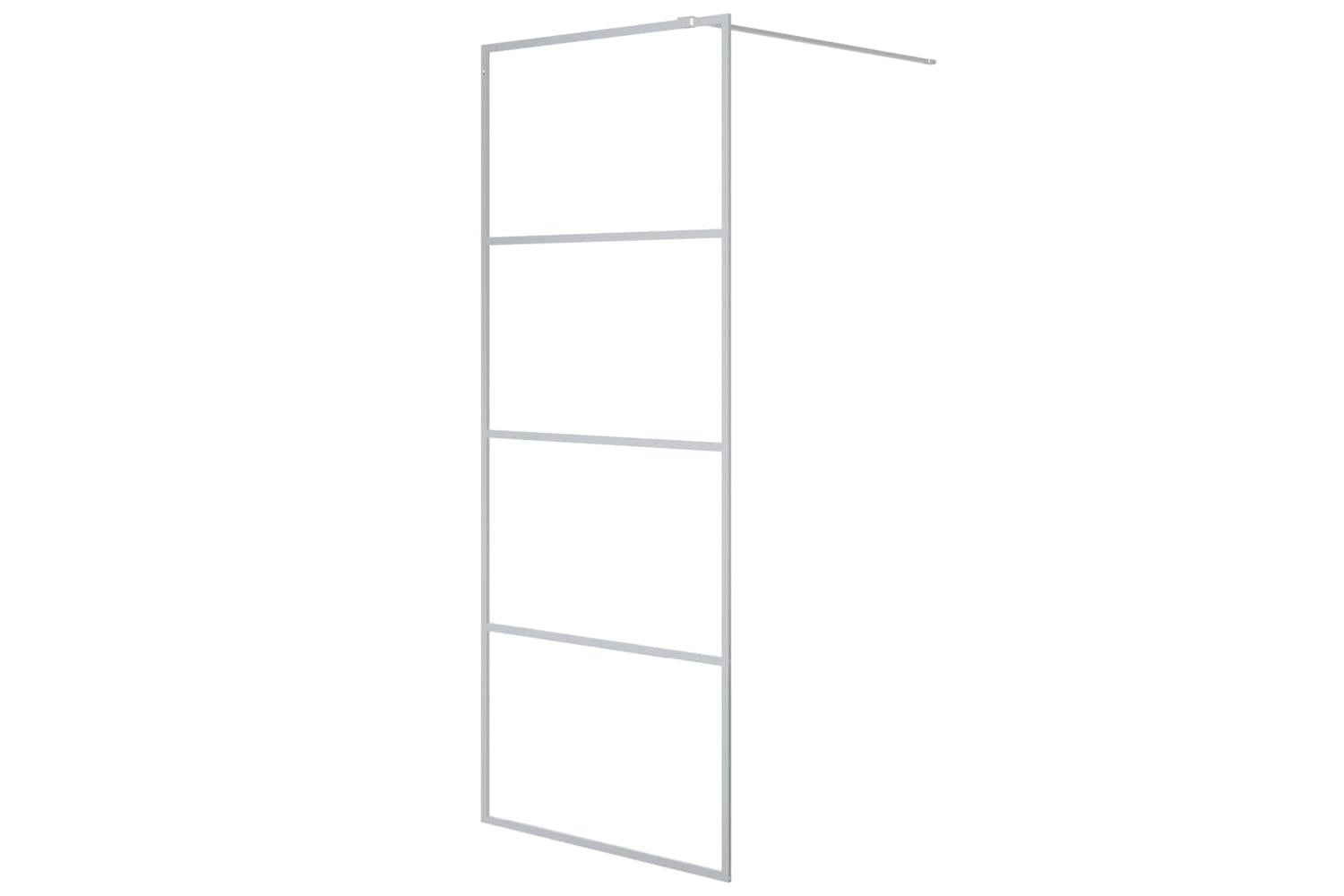 vidaXL 152135 Walk-in Shower Wall Silver 80x195cm Clear Esg Glass