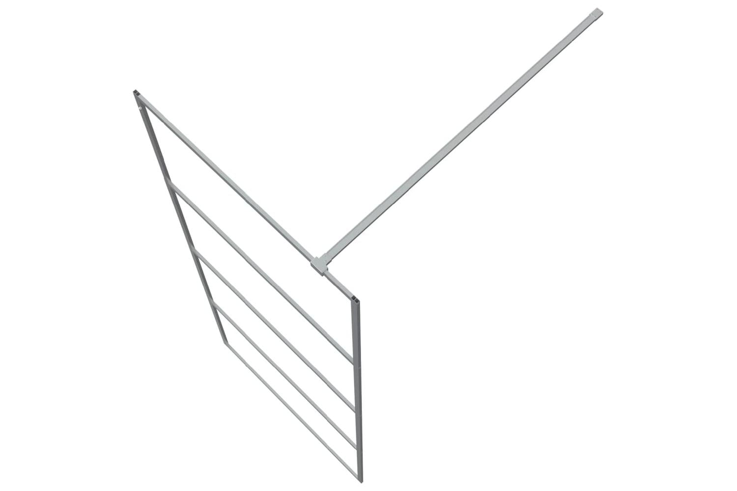 vidaXL 152135 Walk-in Shower Wall Silver 80x195cm Clear Esg Glass-5