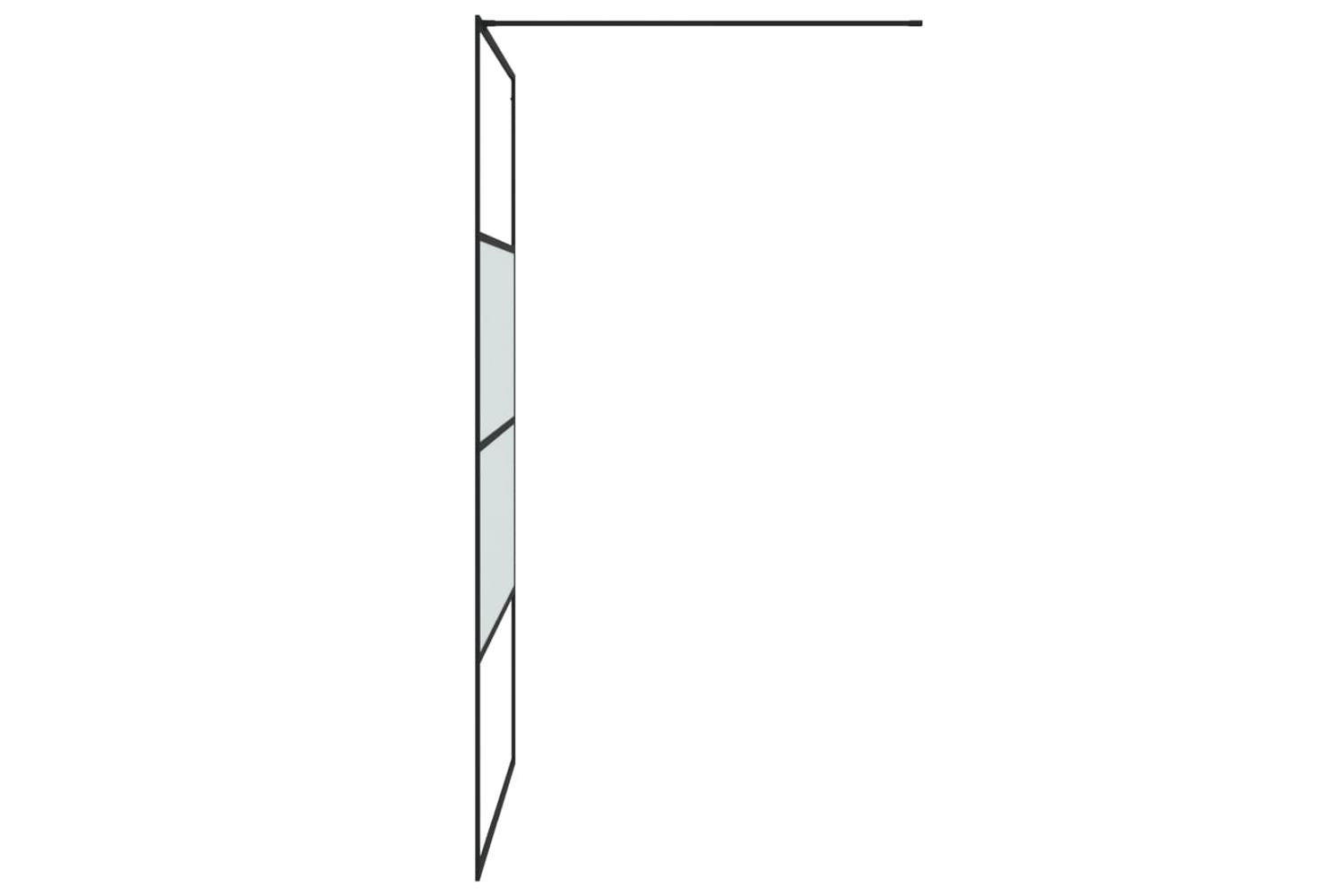vidaXL 152128 Walk-in Shower Wall Black 115x195cm Half Frosted Esg Glass-4