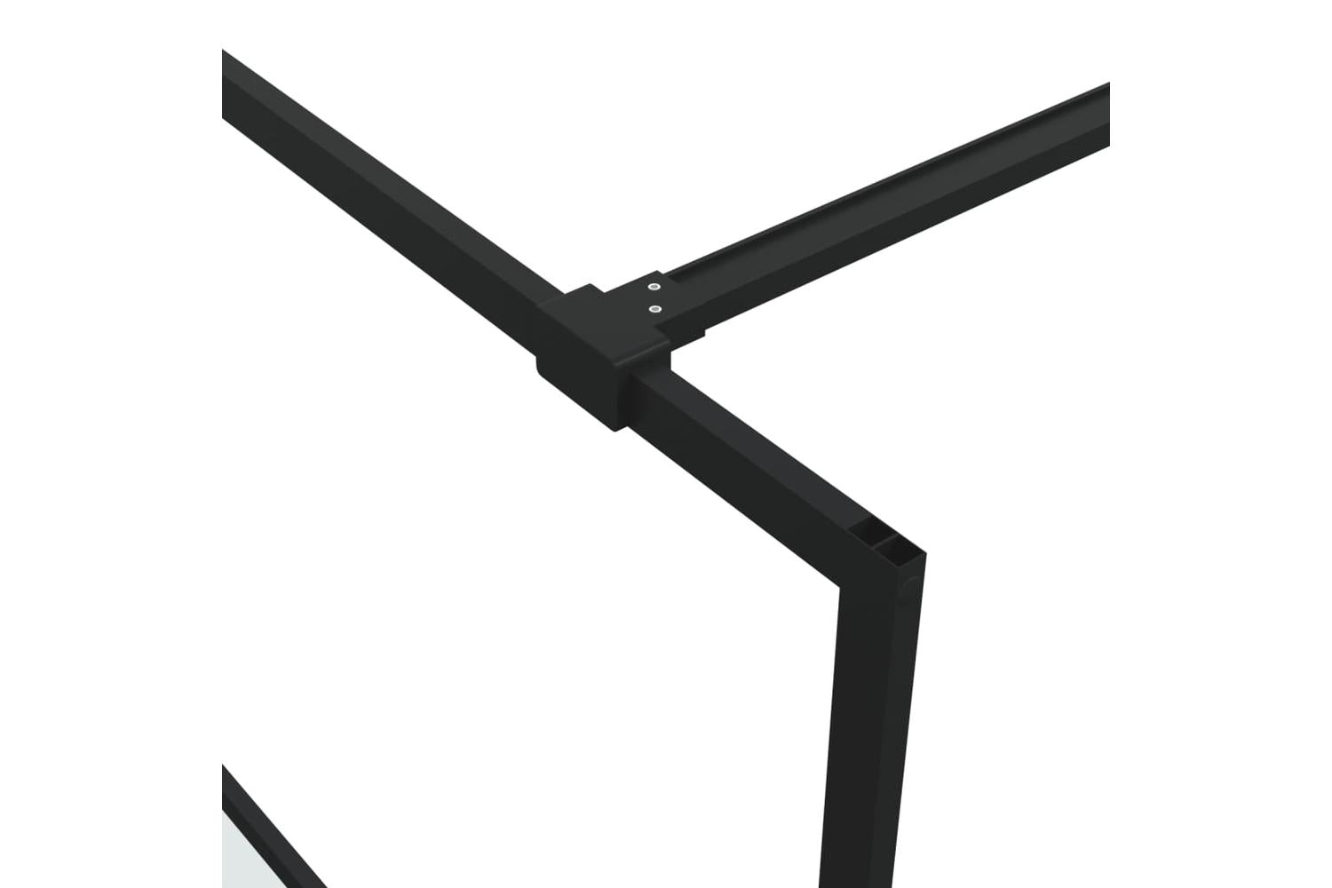 vidaXL 152128 Walk-in Shower Wall Black 115x195cm Half Frosted Esg Glass-6