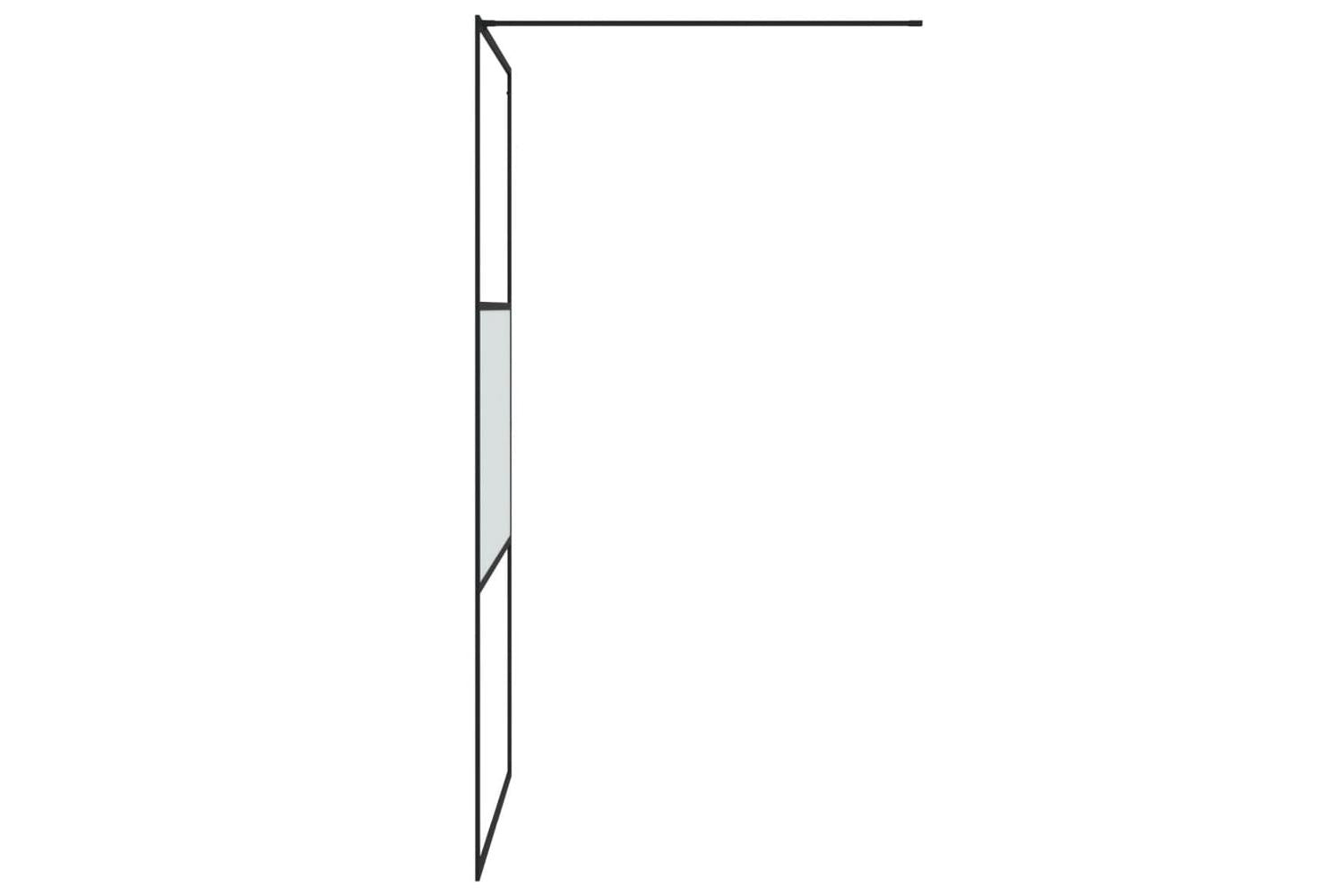 vidaXL 152107 Walk-in Shower Wall Black 100x195cm Half Frosted Esg Glass-4
