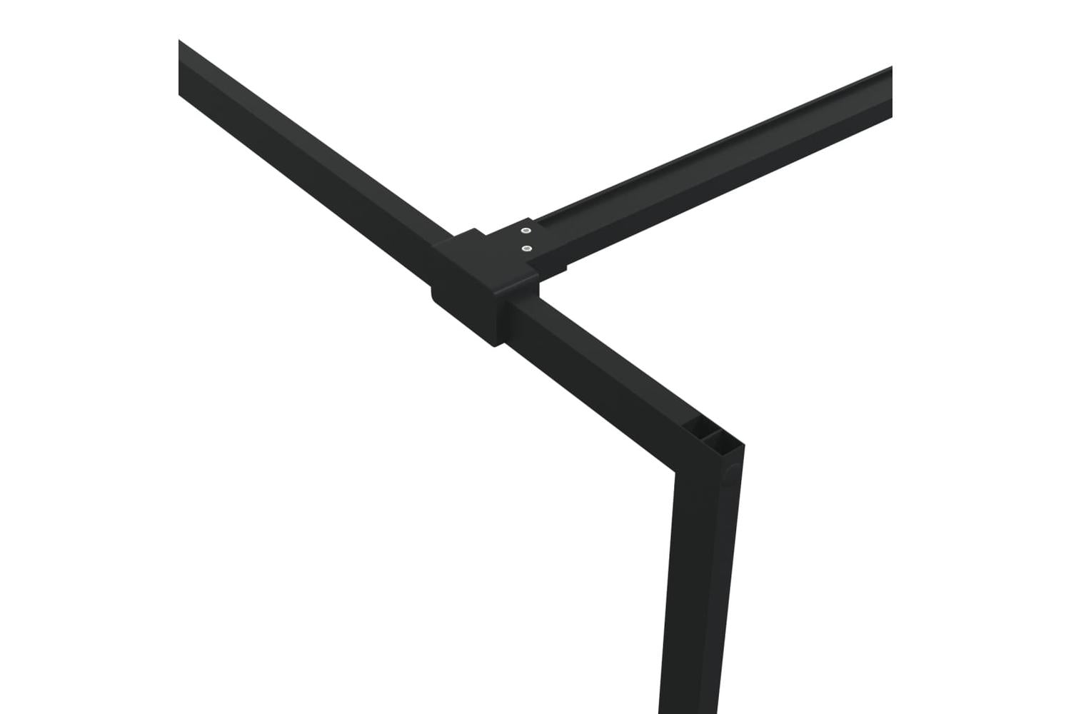 vidaXL 152107 Walk-in Shower Wall Black 100x195cm Half Frosted Esg Glass-6