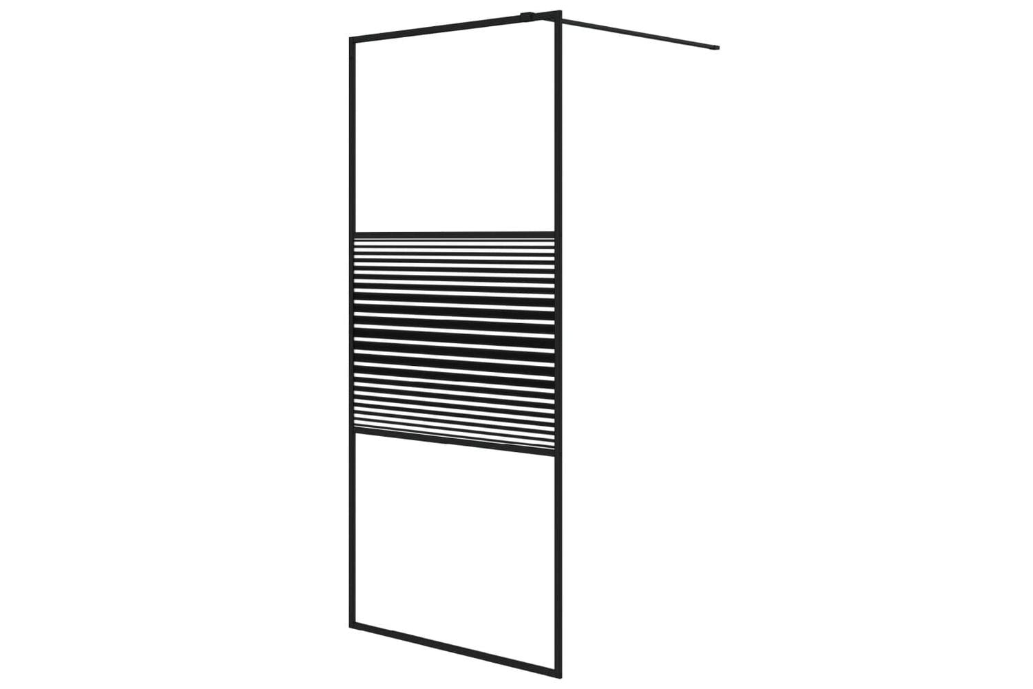 vidaXL 152146 Walk-in Shower Wall Black 90x195cm Clear Esg Glass