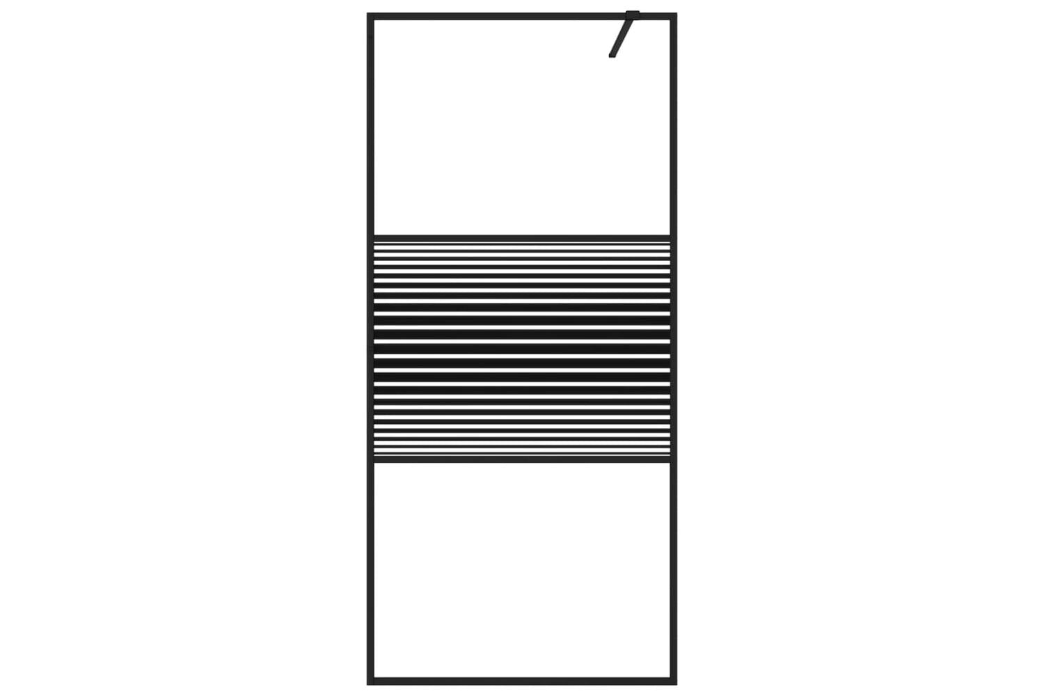 vidaXL 152146 Walk-in Shower Wall Black 90x195cm Clear Esg Glass-3