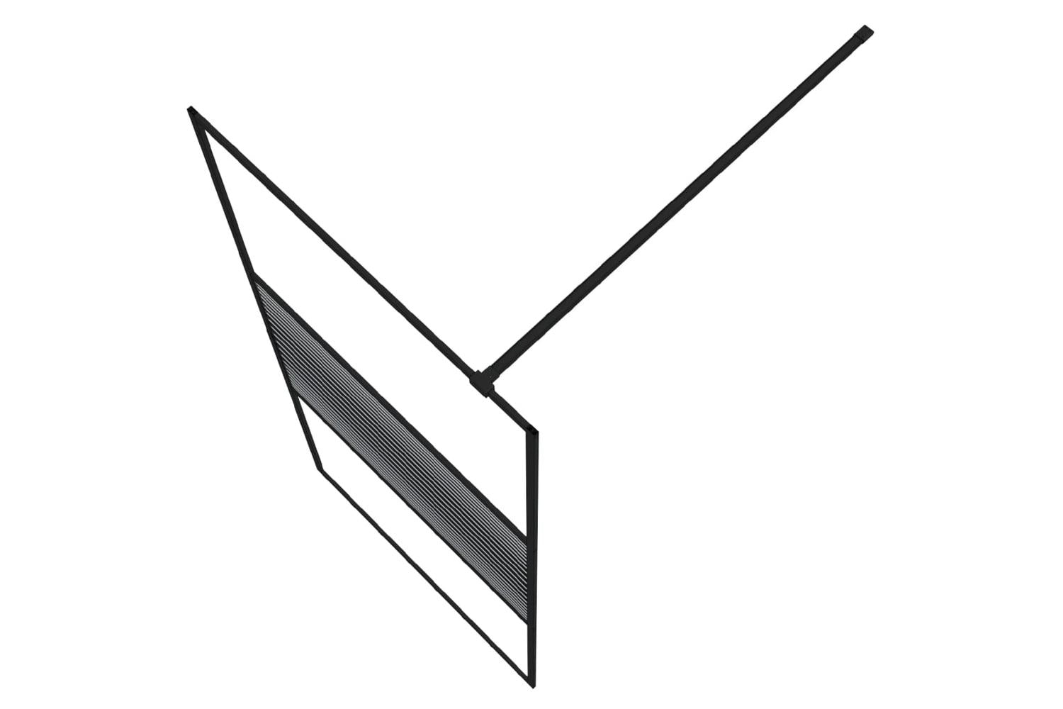 vidaXL 152146 Walk-in Shower Wall Black 90x195cm Clear Esg Glass-5