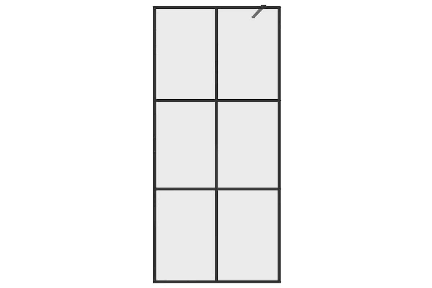 vidaXL 151024 Walk-in Shower Wall With Clear Esg Glass 90x195cm Black-4
