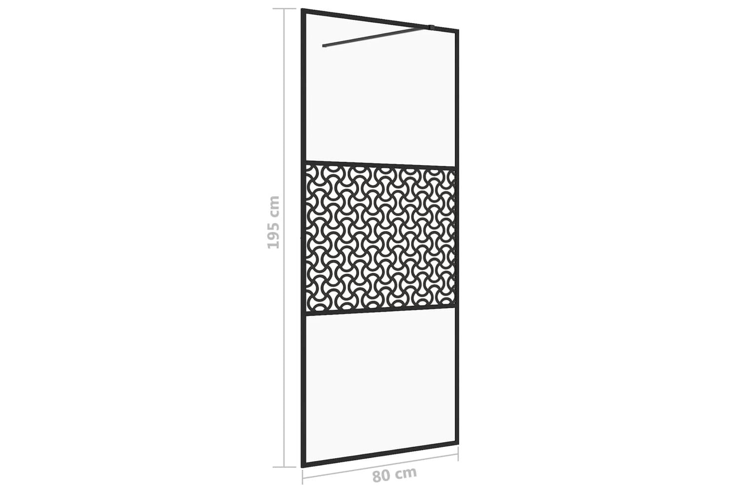 vidaXL 151028 Walk-in Shower Wall With Clear Esg Glass 80x195cm Black-5
