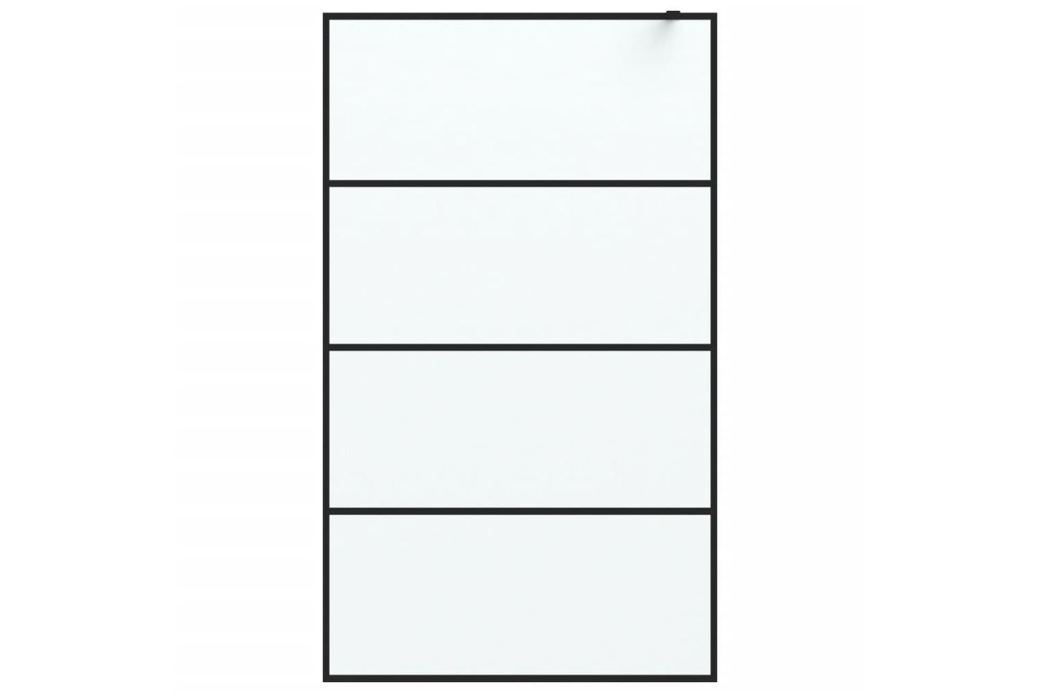 vidaXL 152133 Walk-in Shower Wall Black 115x195cm Frosted Esg Glass-3