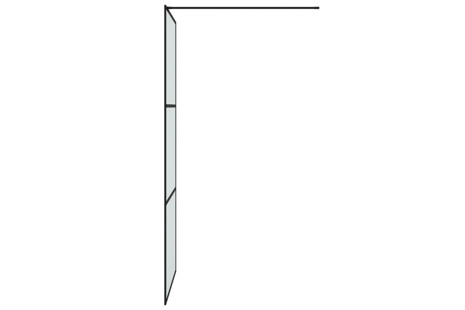 vidaXL 152111 Walk-in Shower Wall Black 90x195cm Frosted Esg Glass-4