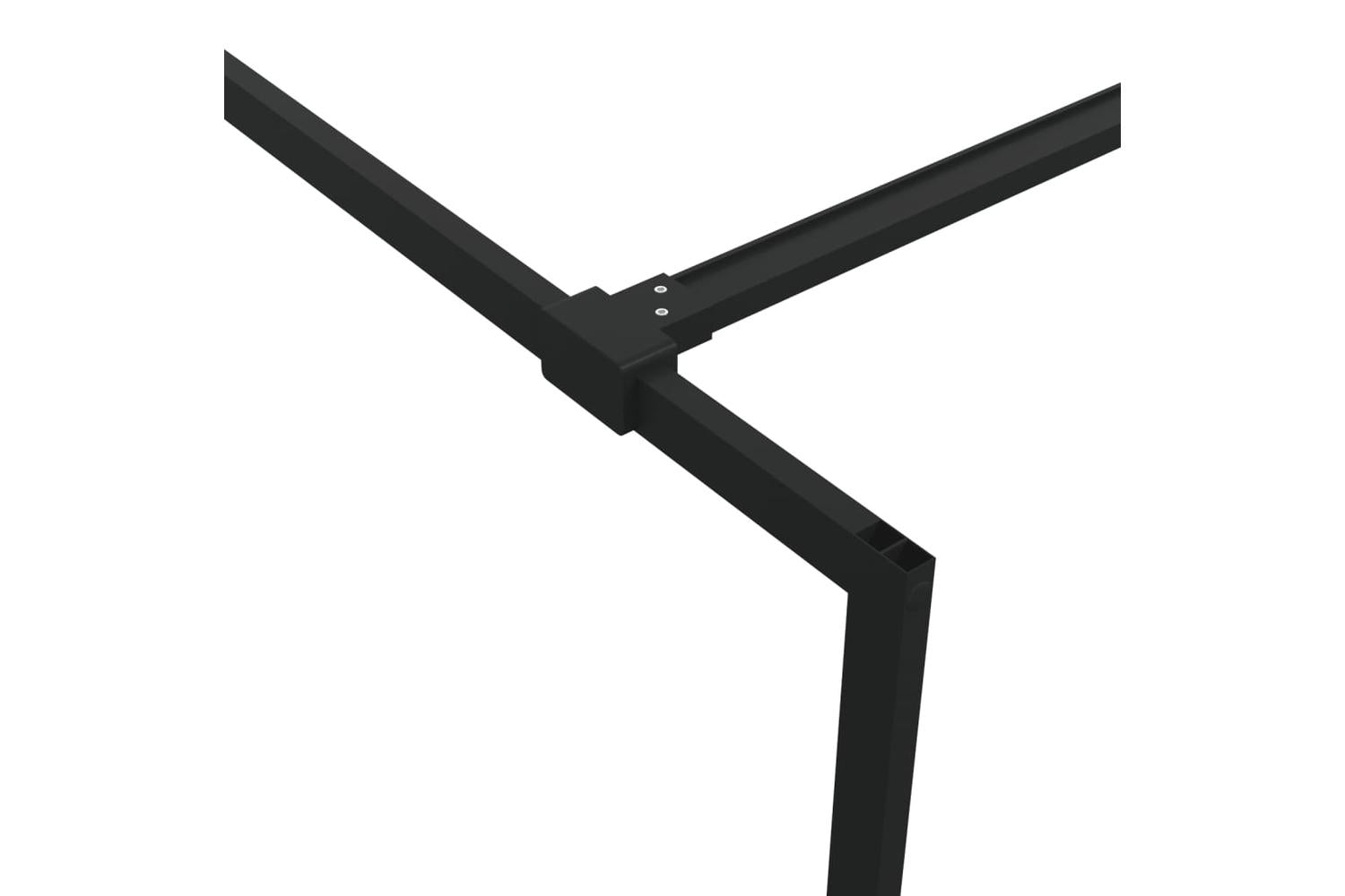 vidaXL 152105 Walk-in Shower Wall Black 80x195cm Half Frosted Esg Glass-6