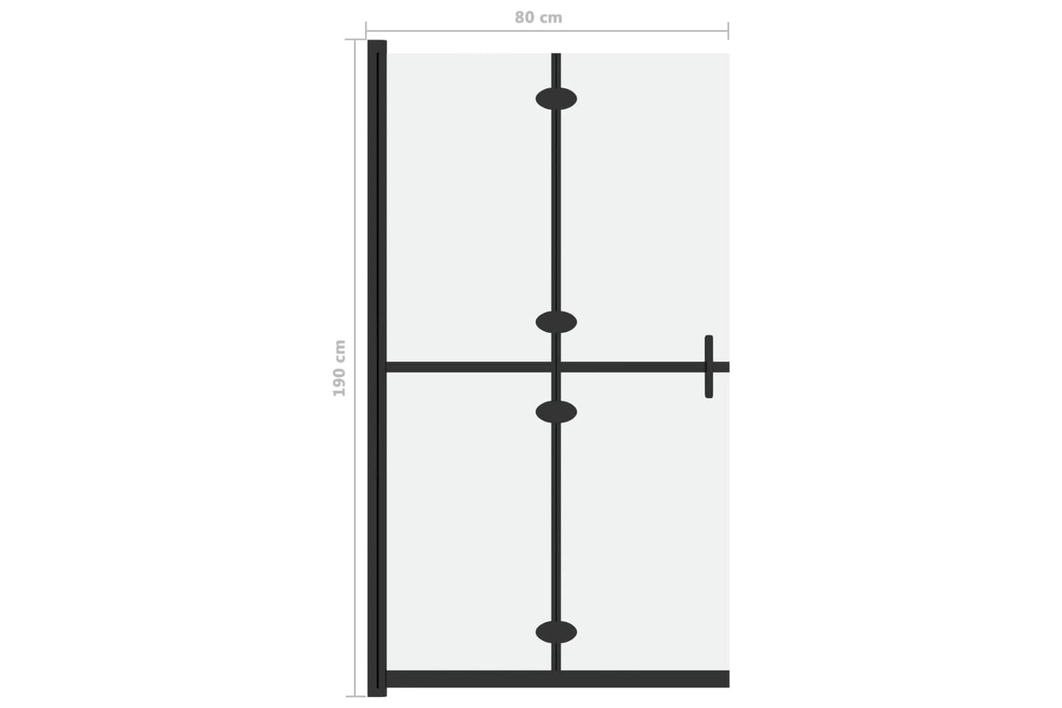 vidaXL 151193 Foldable Walk-in Shower Wall Frosted Esg Glass 80x190cm-7