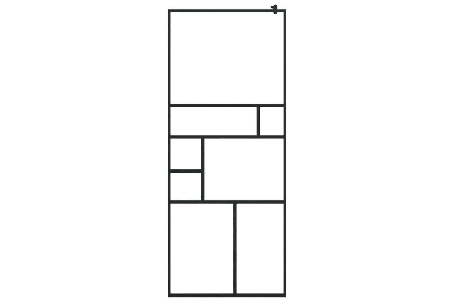 vidaXL 150752 Walk-in Shower Wall With Clear Esg Glass 80x195cm Black-3