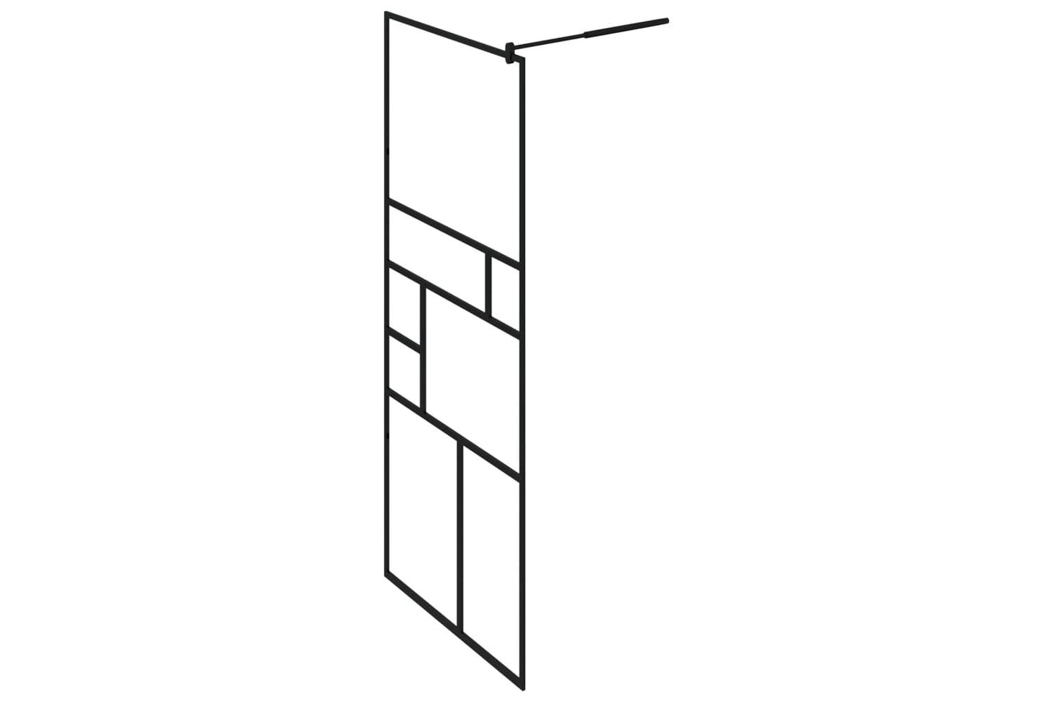 vidaXL 150752 Walk-in Shower Wall With Clear Esg Glass 80x195cm Black-4