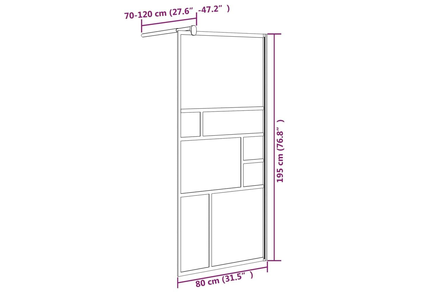 vidaXL 151868 Walk-in Shower Wall 80x195cm Esg Glass White-7
