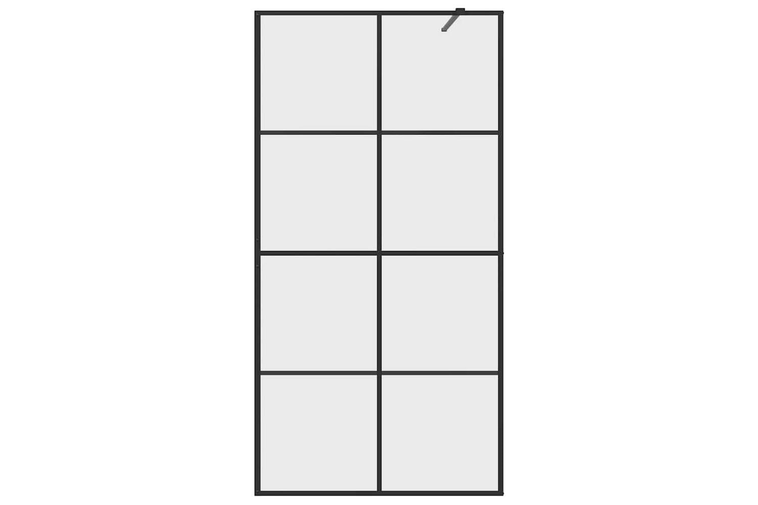 vidaXL 151035 Walk-in Shower Wall With Clear Esg Glass 100x195cm Black-4
