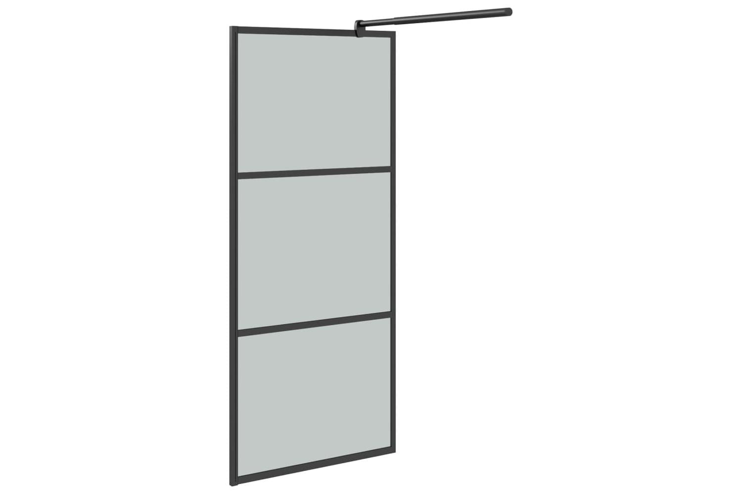 Vidaxl 151890 Walk-in Shower Wall 90x195cm Dark Esg Glass Black-4