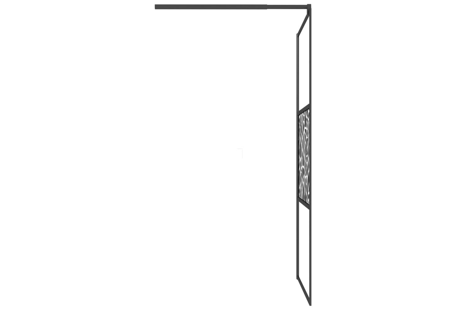 Vidaxl 151882 Walk-in Shower Wall 100x195cm Esg Glass With Stone Design Black-5
