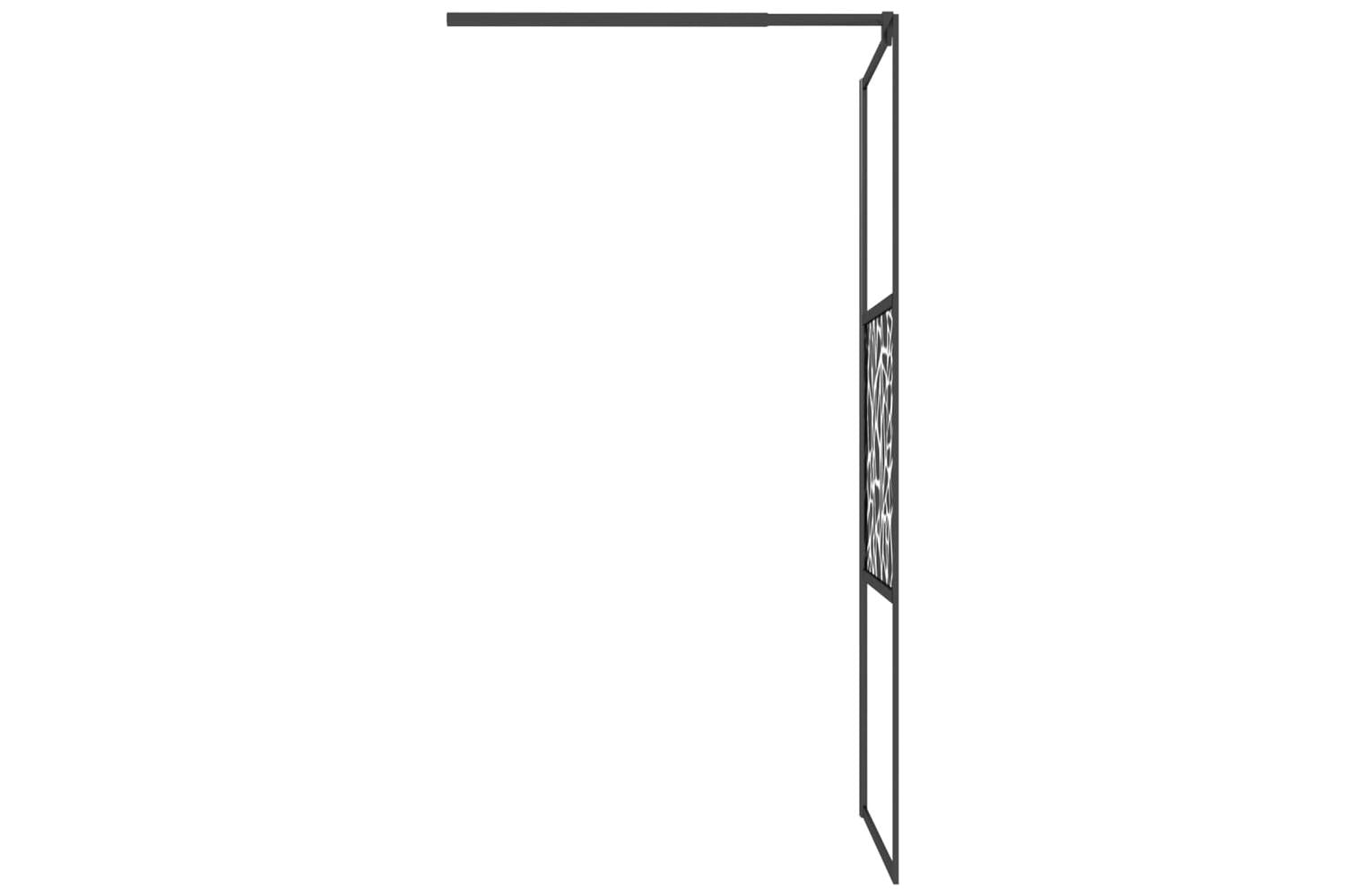 Vidaxl 151880 Walk-in Shower Wall 80x195cm Esg Glass With Stone Design Black-5