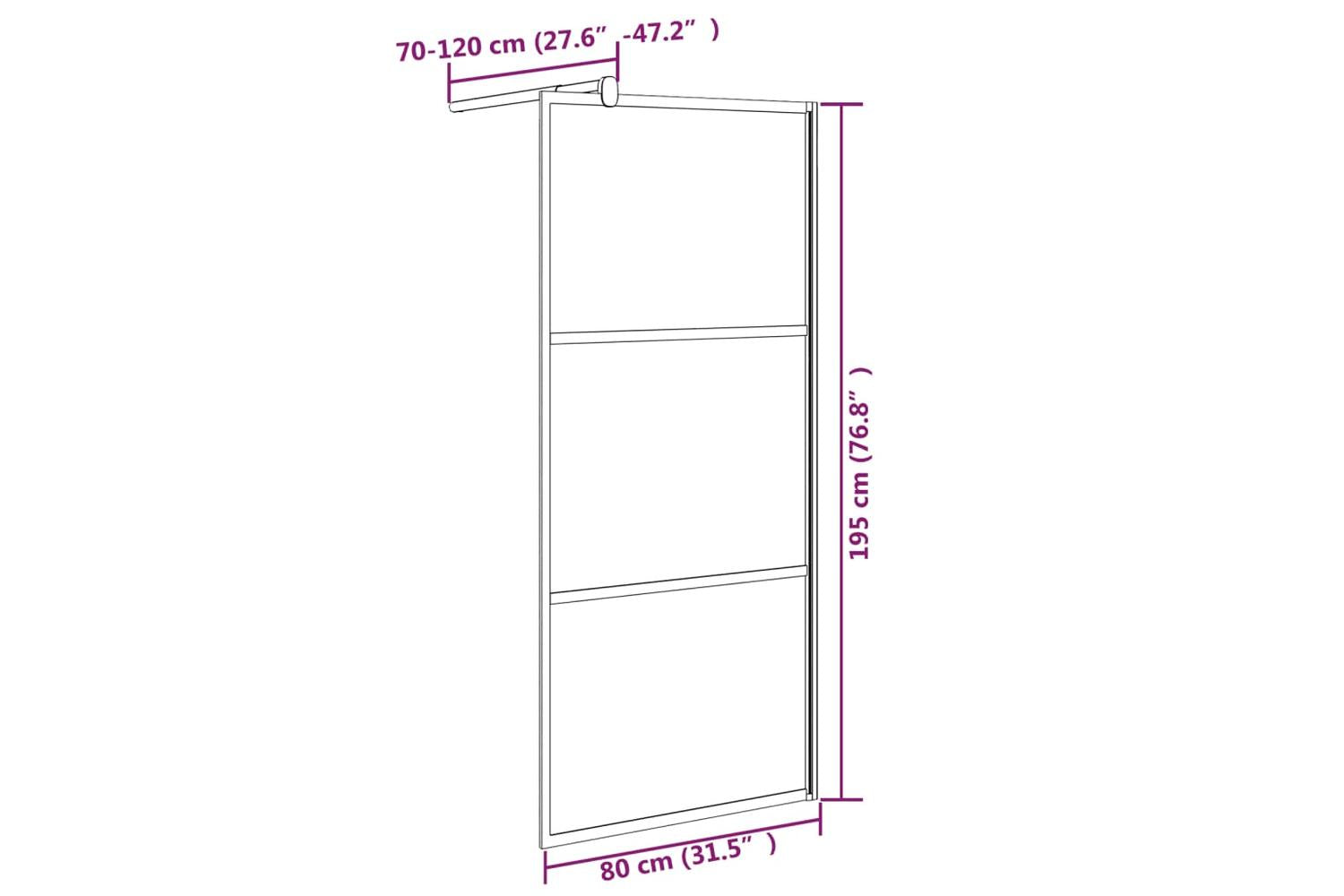 Vidaxl 151880 Walk-in Shower Wall 80x195cm Esg Glass With Stone Design Black-7