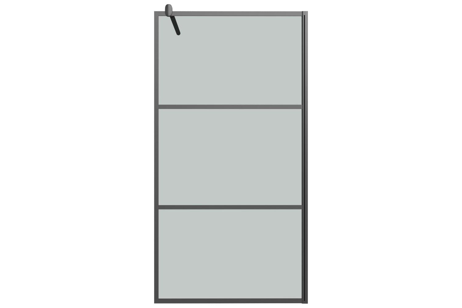 Vidaxl 151891 Walk-in Shower Wall 100x195cm Dark Esg Glass Black-3