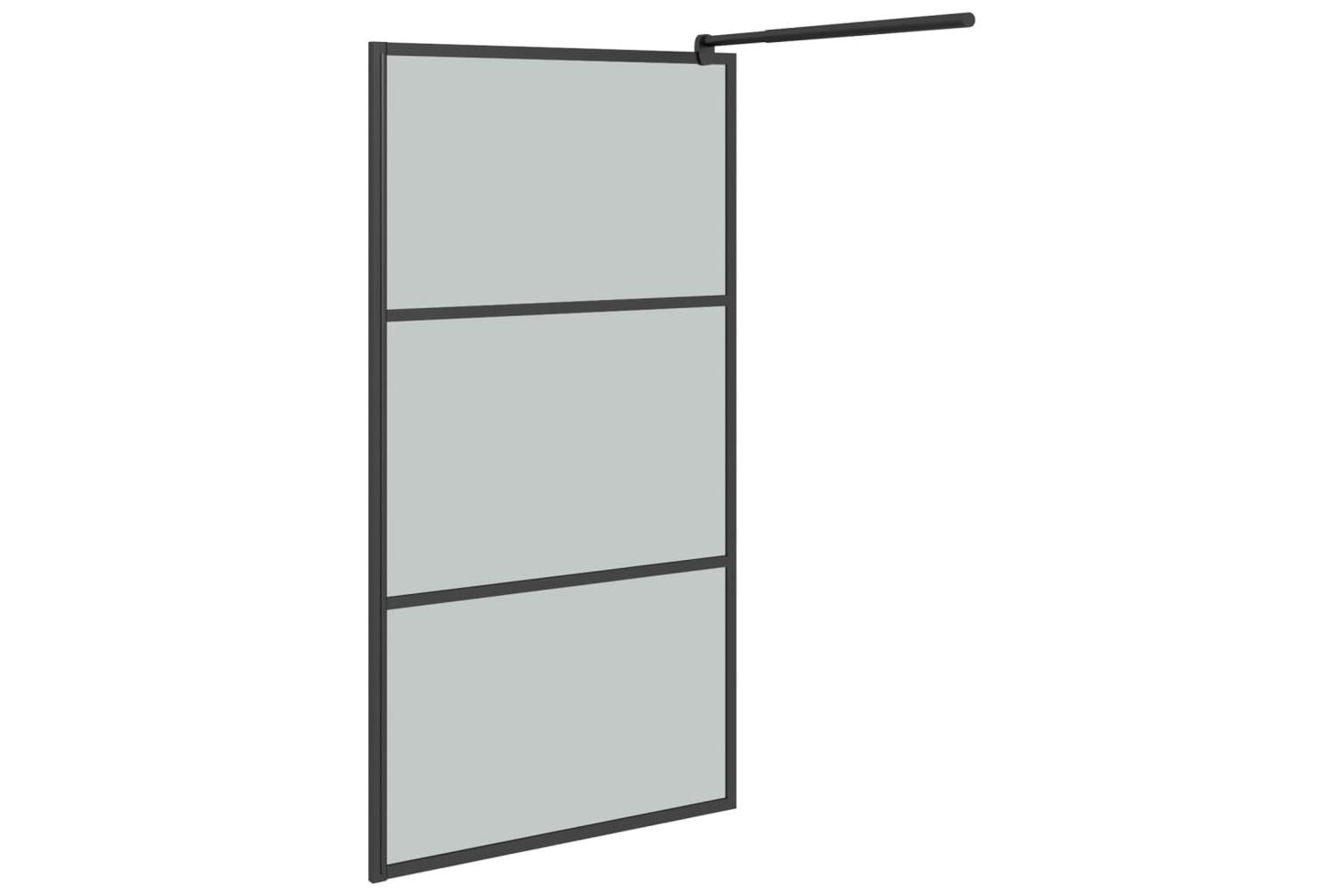 Vidaxl 151891 Walk-in Shower Wall 100x195cm Dark Esg Glass Black-4