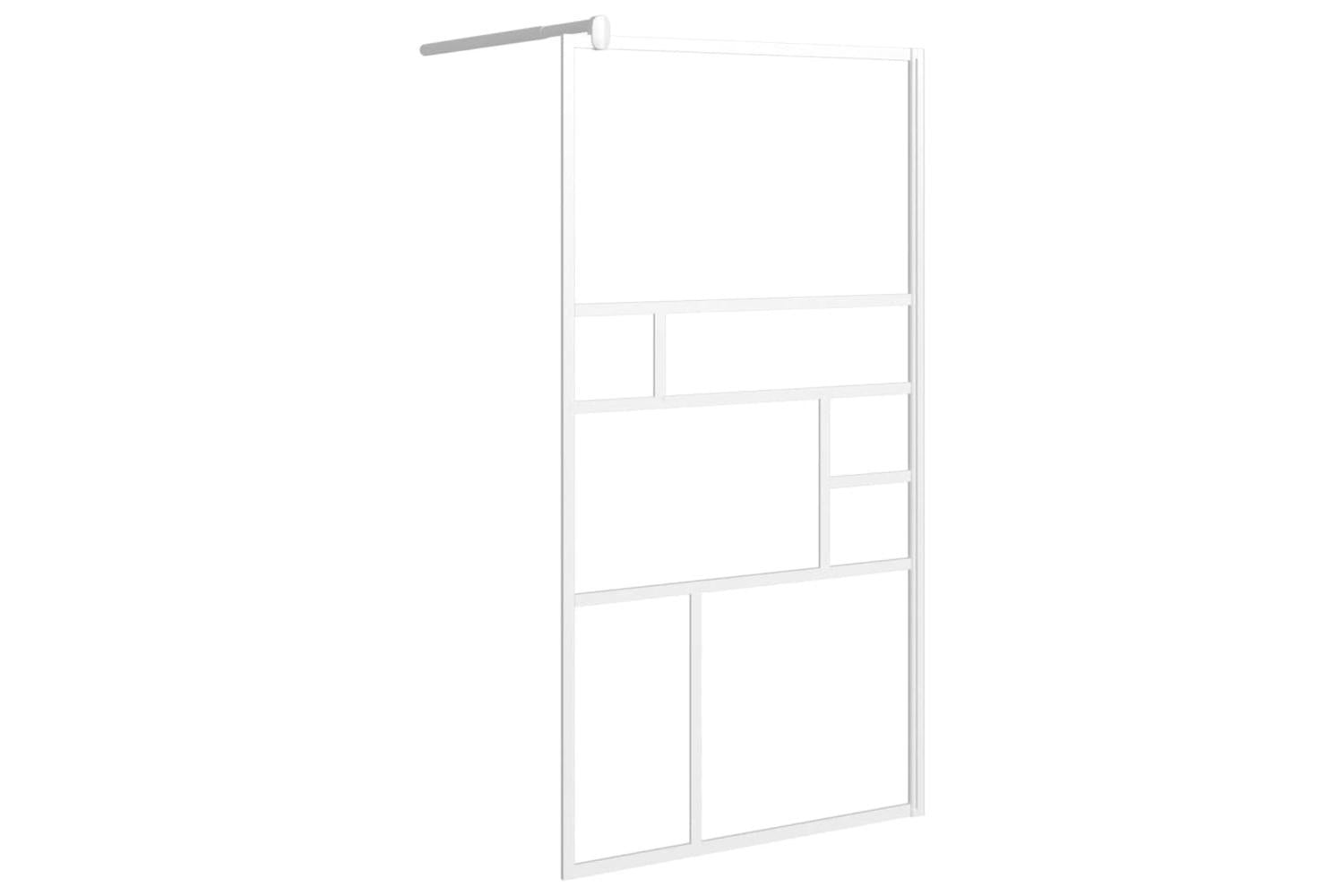 vidaXL 151870 Walk-in Shower Wall 100x195cm Esg Glass White-2