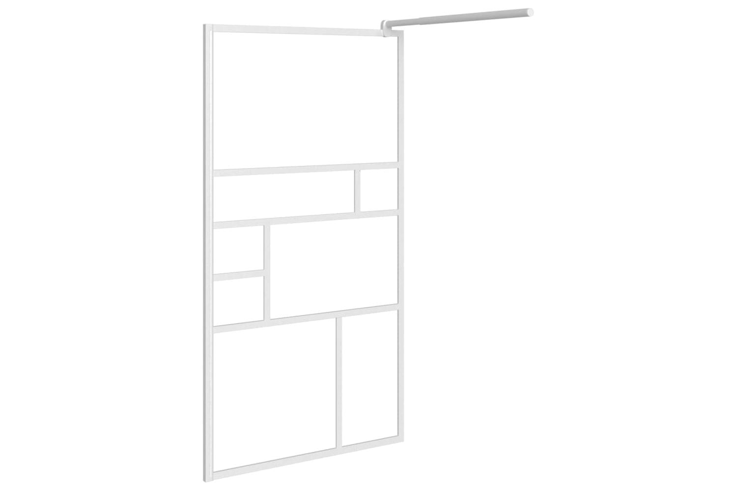vidaXL 151870 Walk-in Shower Wall 100x195cm Esg Glass White-4