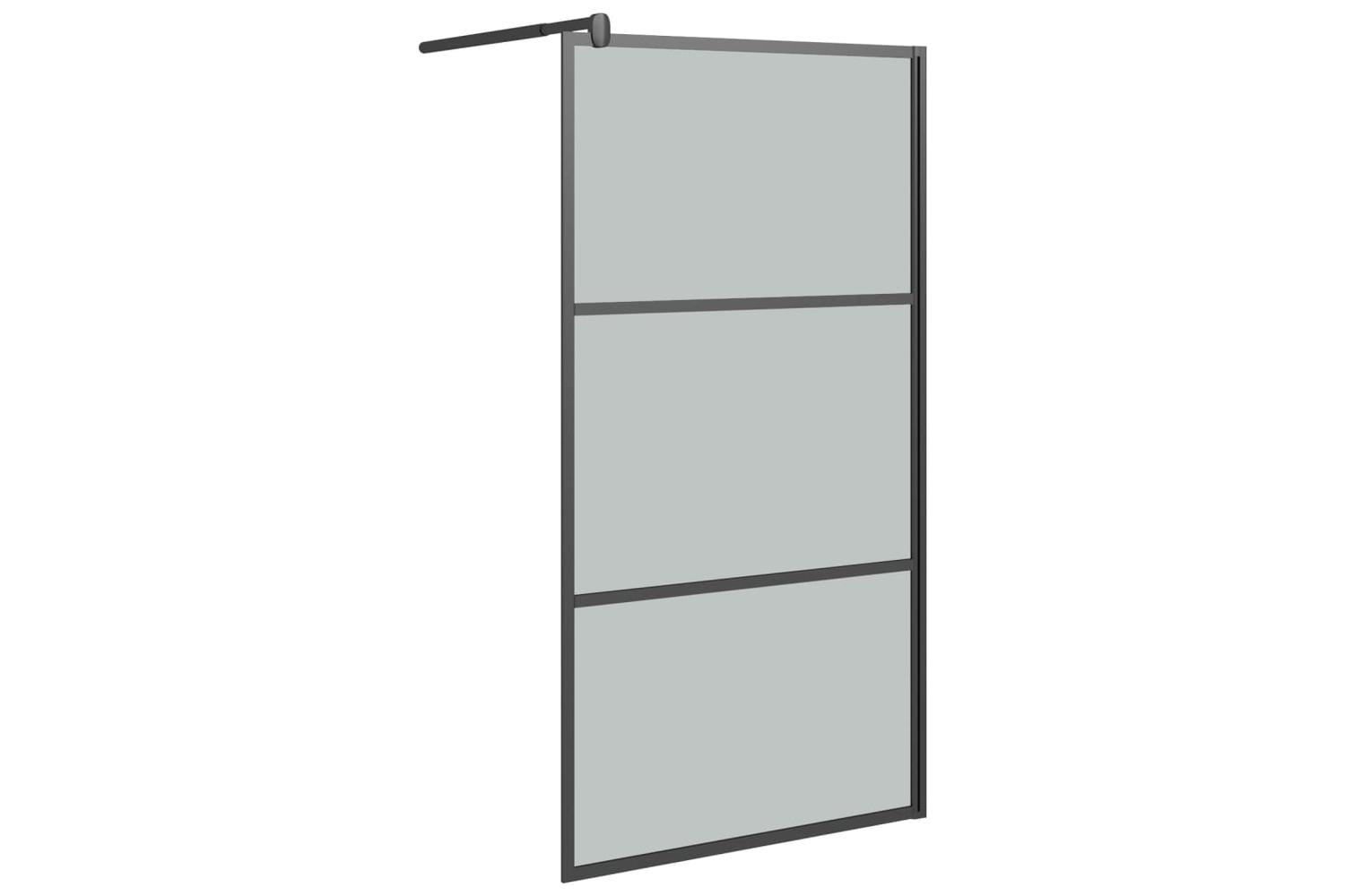 Vidaxl 151892 Walk-in Shower Wall 115x195cm Dark Esg Glass Black