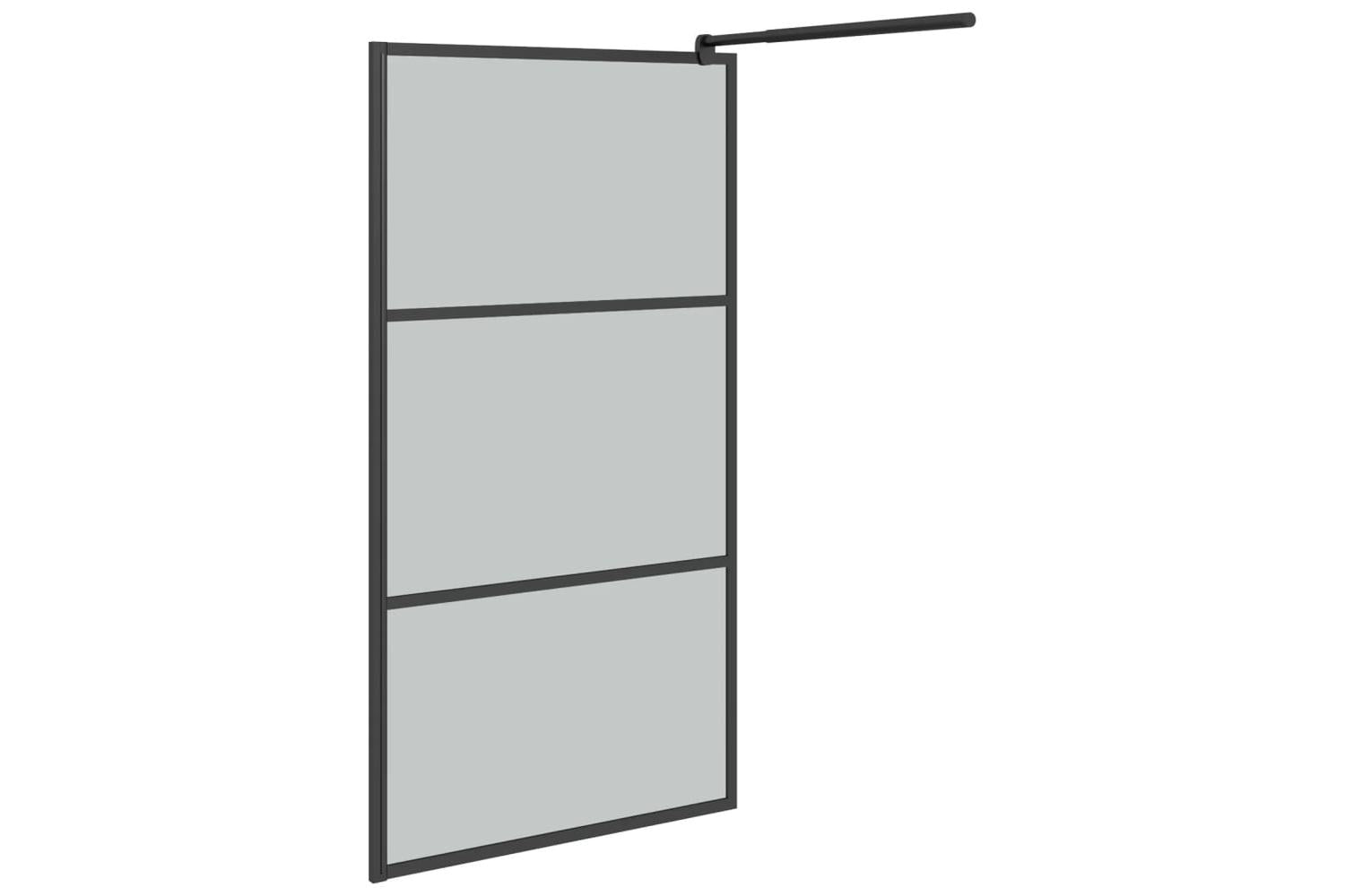 Vidaxl 151892 Walk-in Shower Wall 115x195cm Dark Esg Glass Black-4