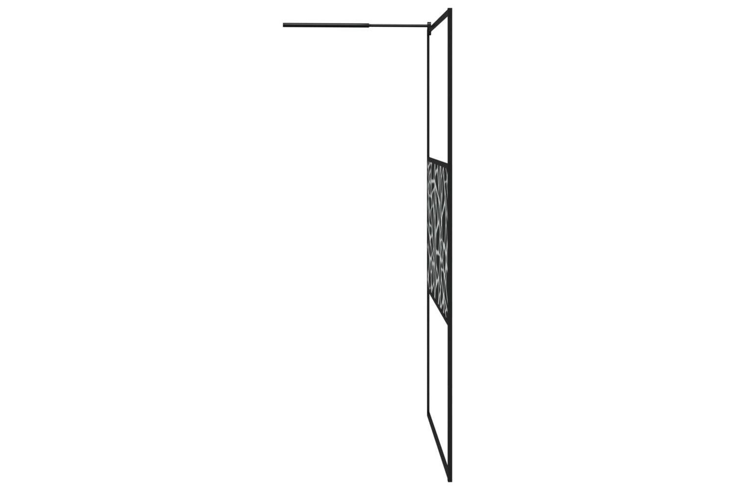 Vidaxl 151883 Walk-in Shower Wall 115x195cm Esg Glass With Stone Design Black-4