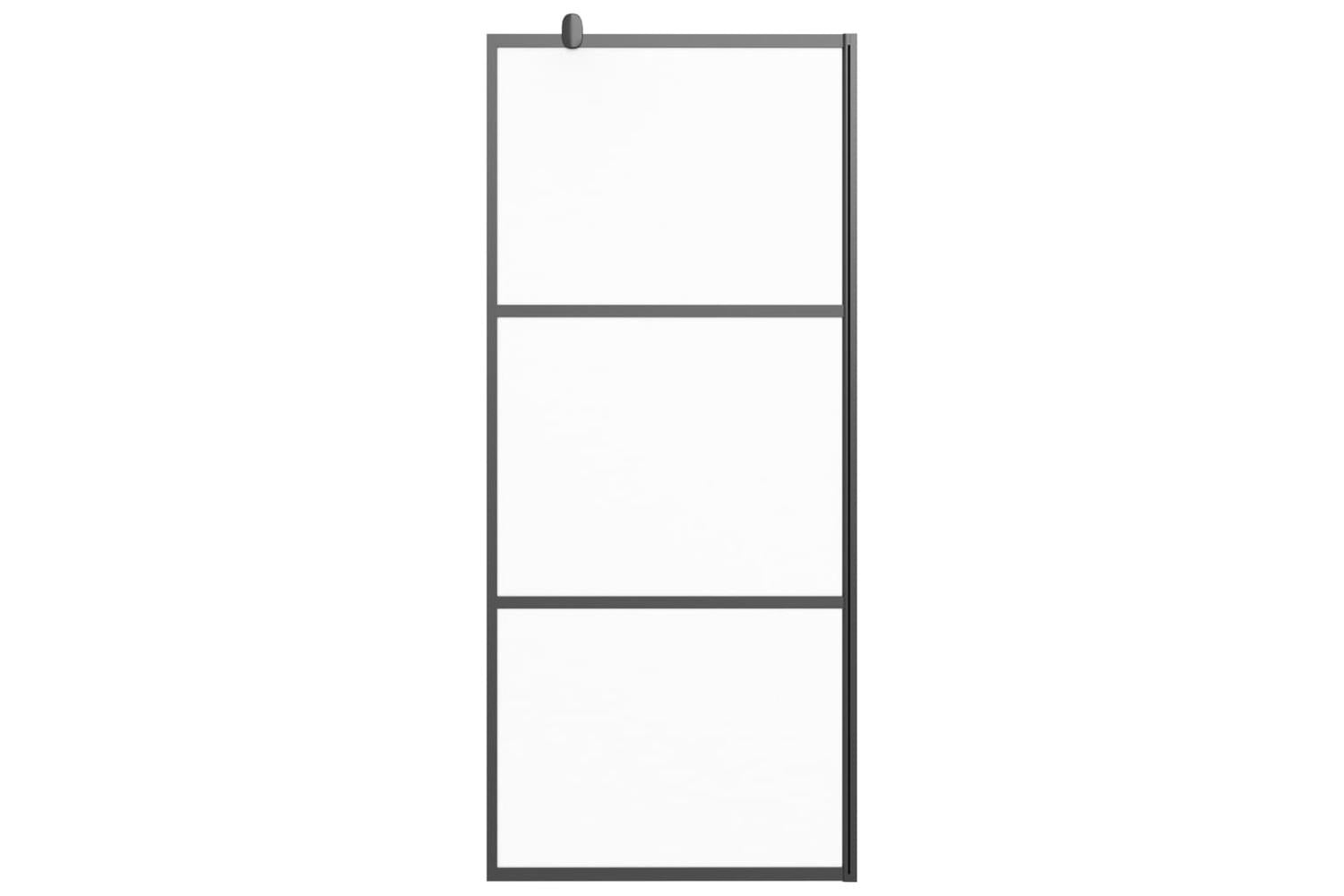 vidaXL 151877 Walk-in Shower Wall 90x195cm Frosted Esg Glass Black-3