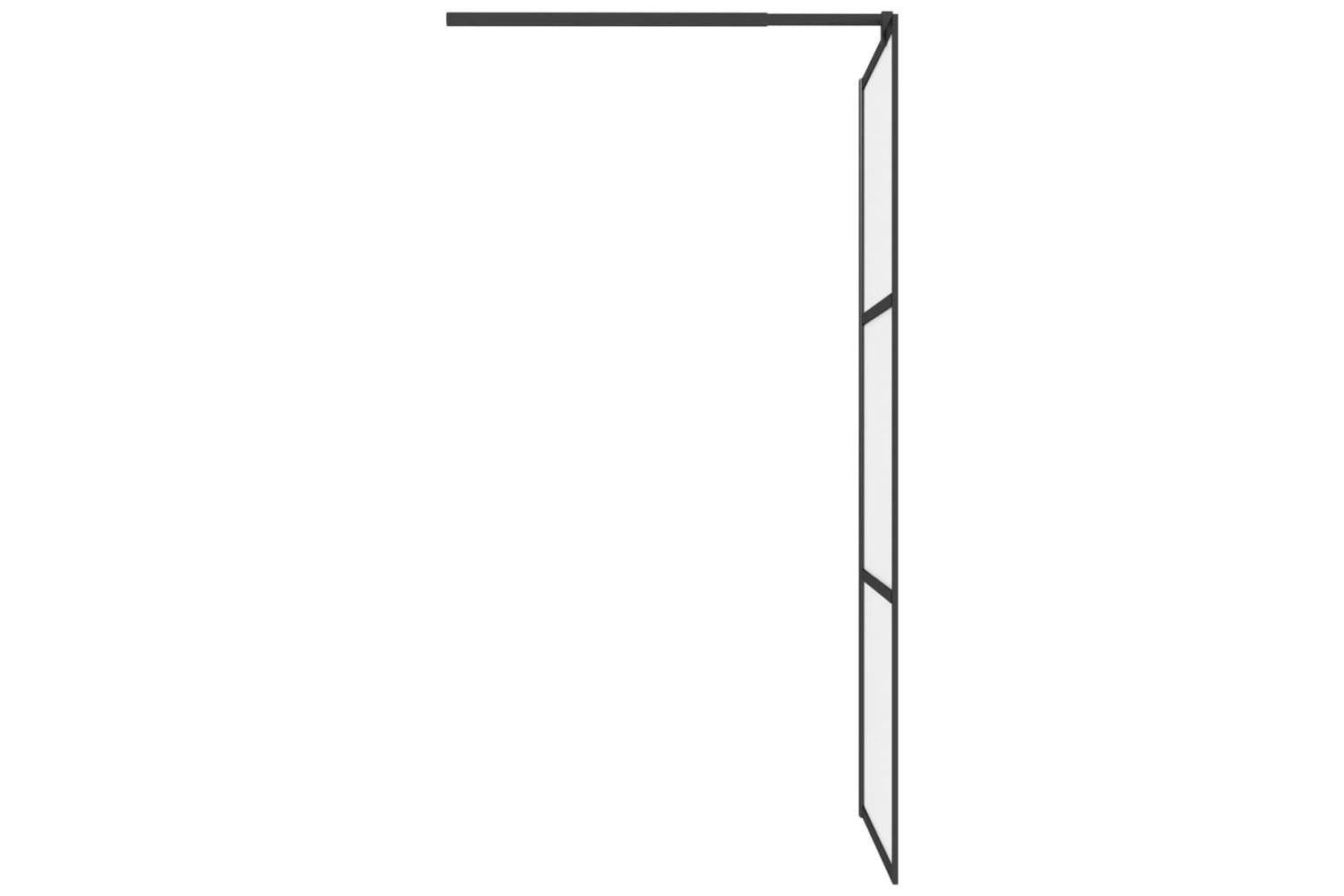 vidaXL 151877 Walk-in Shower Wall 90x195cm Frosted Esg Glass Black-5