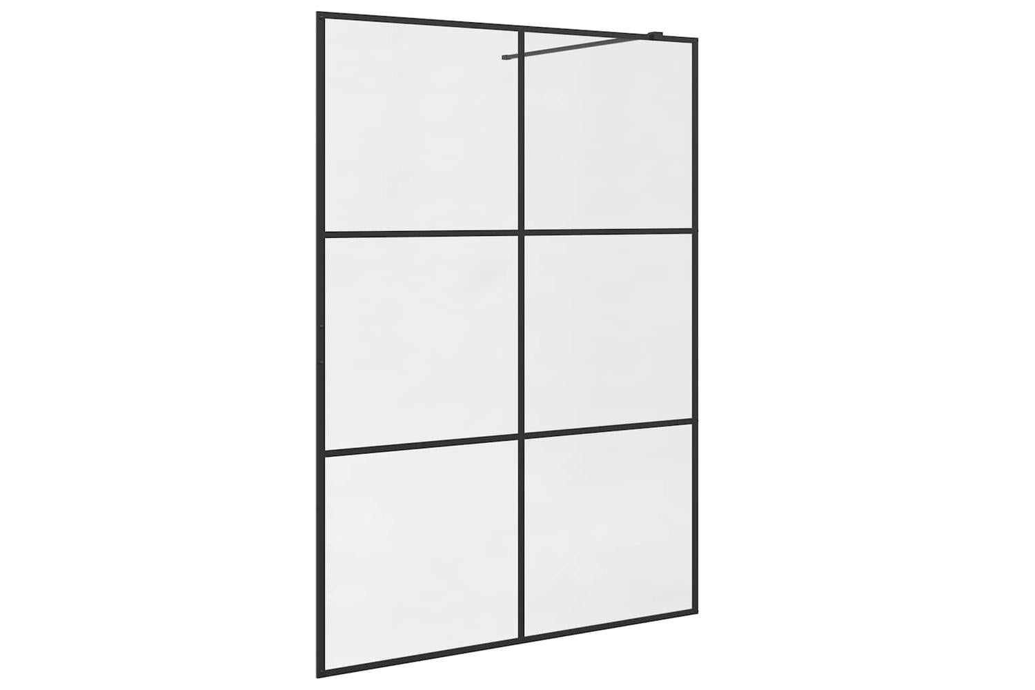 vidaXL 151027 Walk-in Shower Wall With Clear Esg Glass 140x195cm Black-2