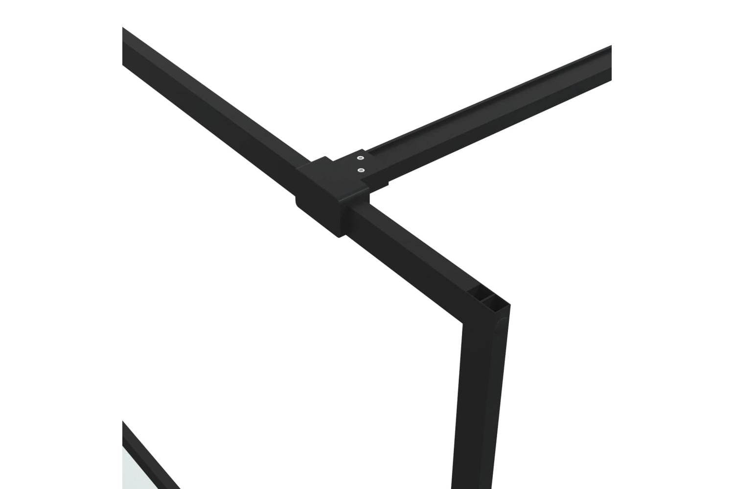 vidaXL 152127 Walk-in Shower Wall Black 100x195cm Half Frosted Esg Glass-6