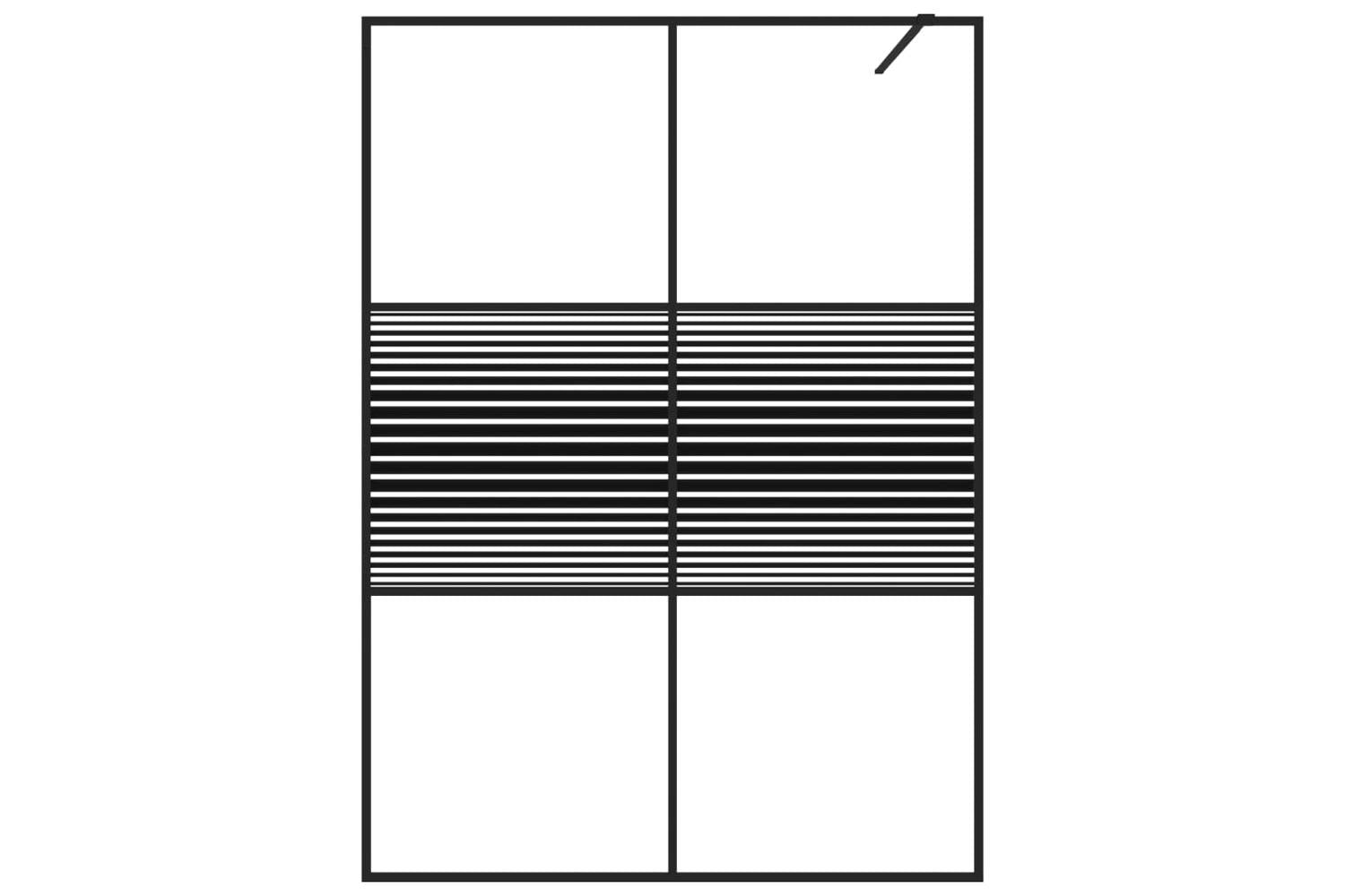 vidaXL 152149 Walk-in Shower Wall Black 140x195cm Clear Esg Glass-3