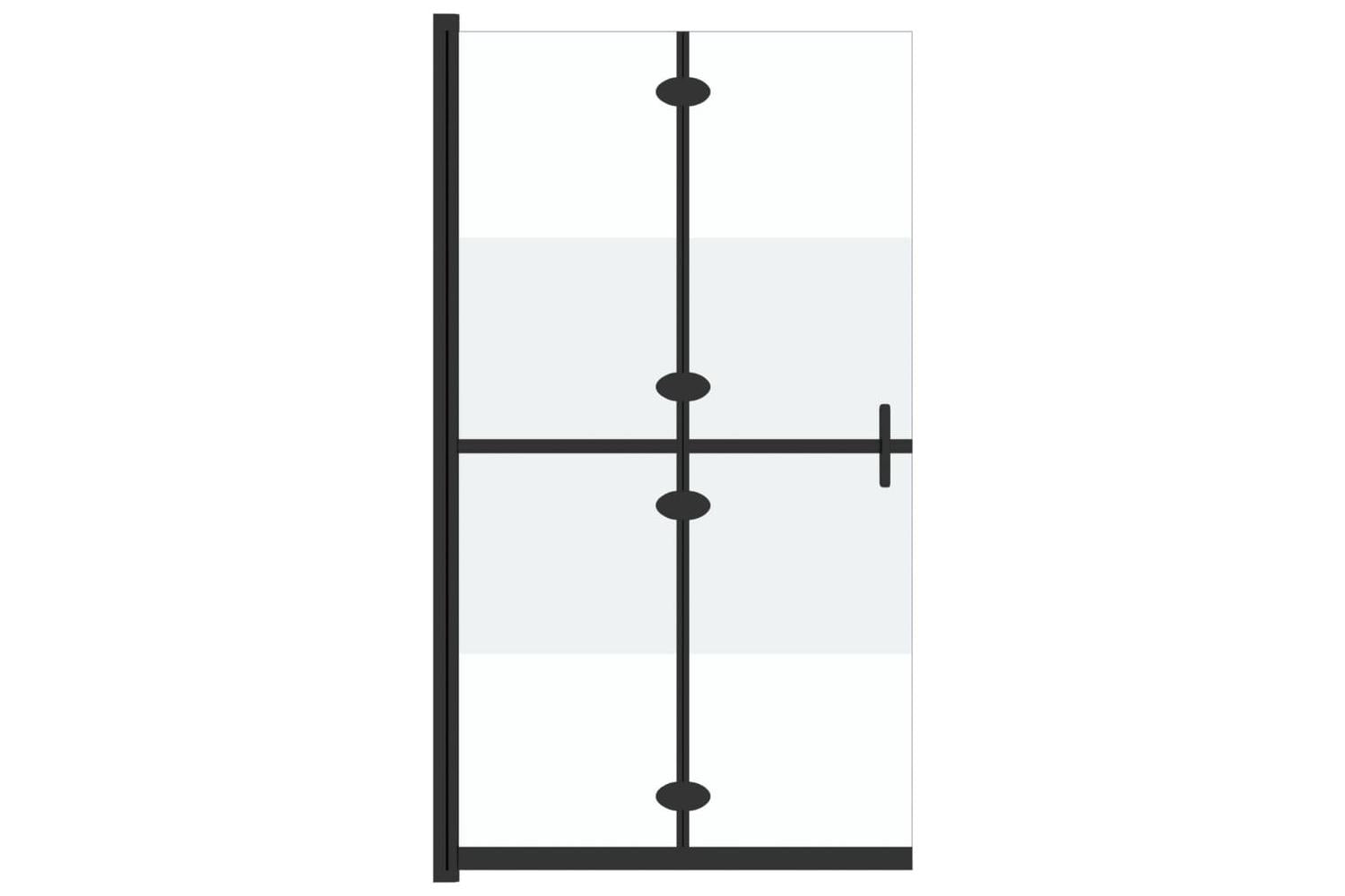 vidaXL 151186 Foldable Walk-in Shower Wall Half Frosted Esg Glass 70x190cm