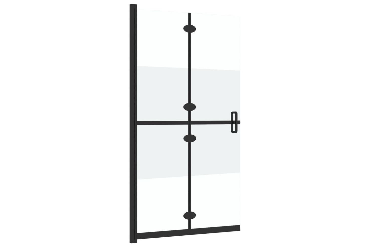 vidaXL 151186 Foldable Walk-in Shower Wall Half Frosted Esg Glass 70x190cm-4