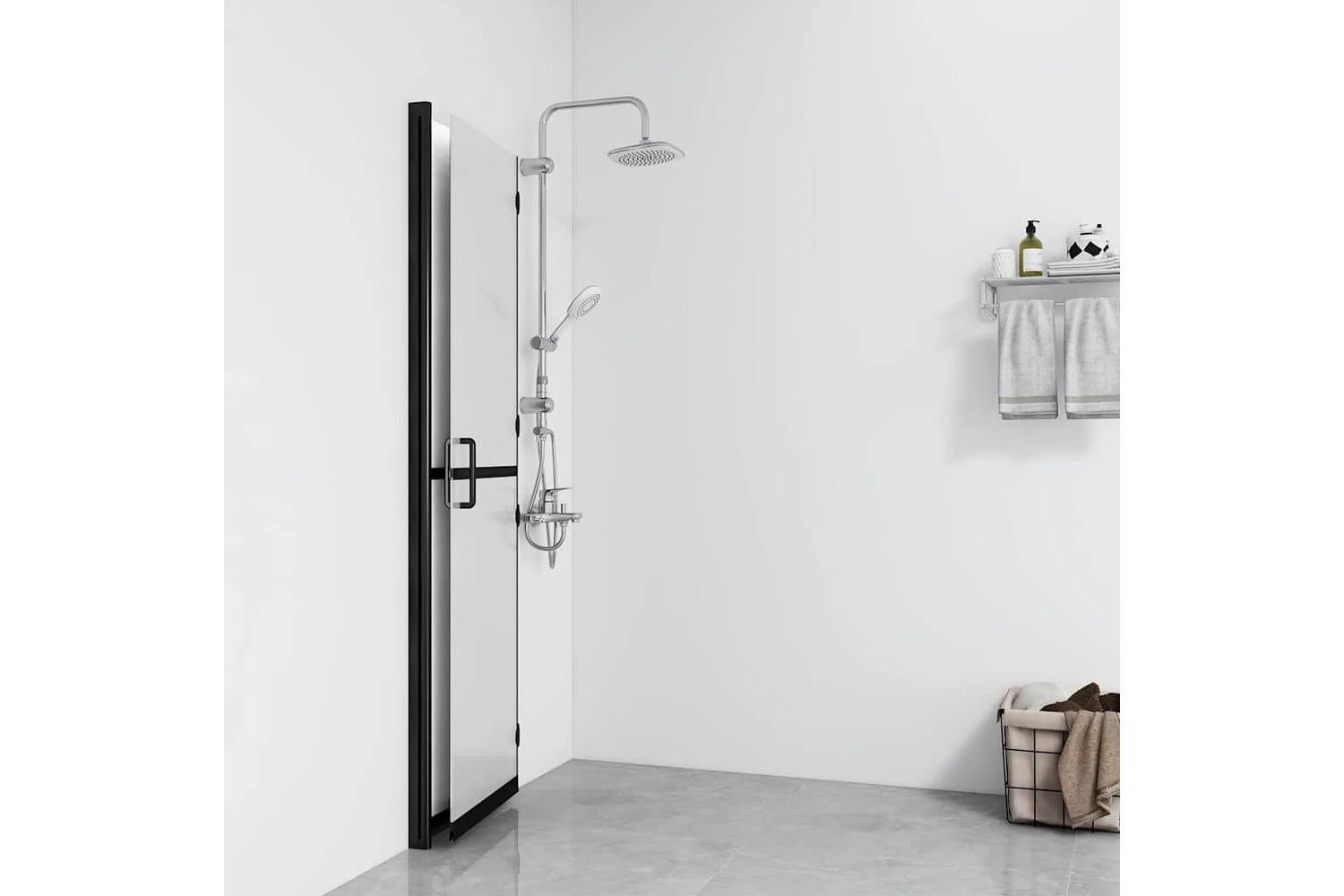 vidaXL 151192 Foldable Walk-in Shower Wall Frosted Esg Glass 70x190cm-3