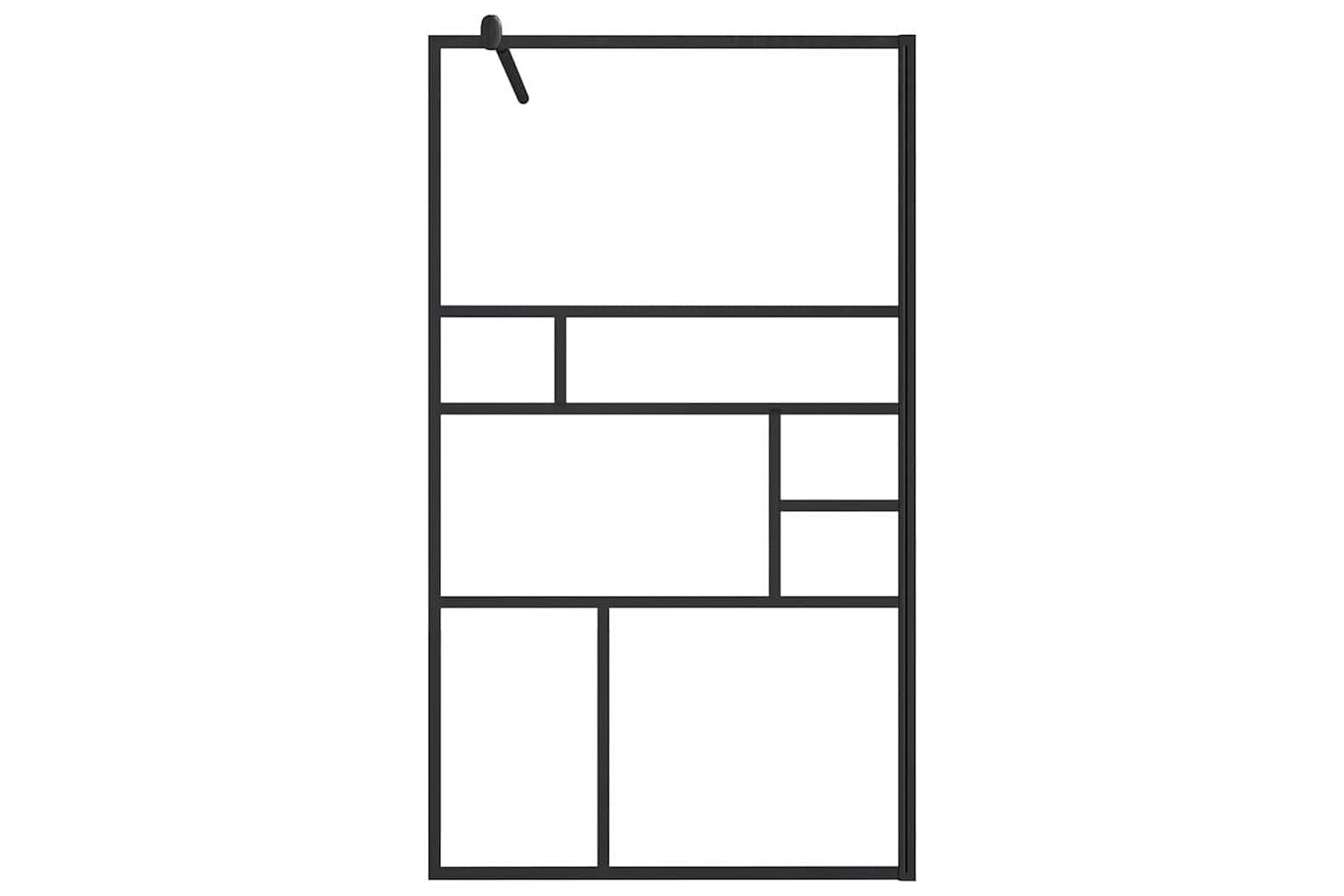 vidaXL 150753 Walk-in Shower Wall With Clear Esg Glass 90x195cm Black-3