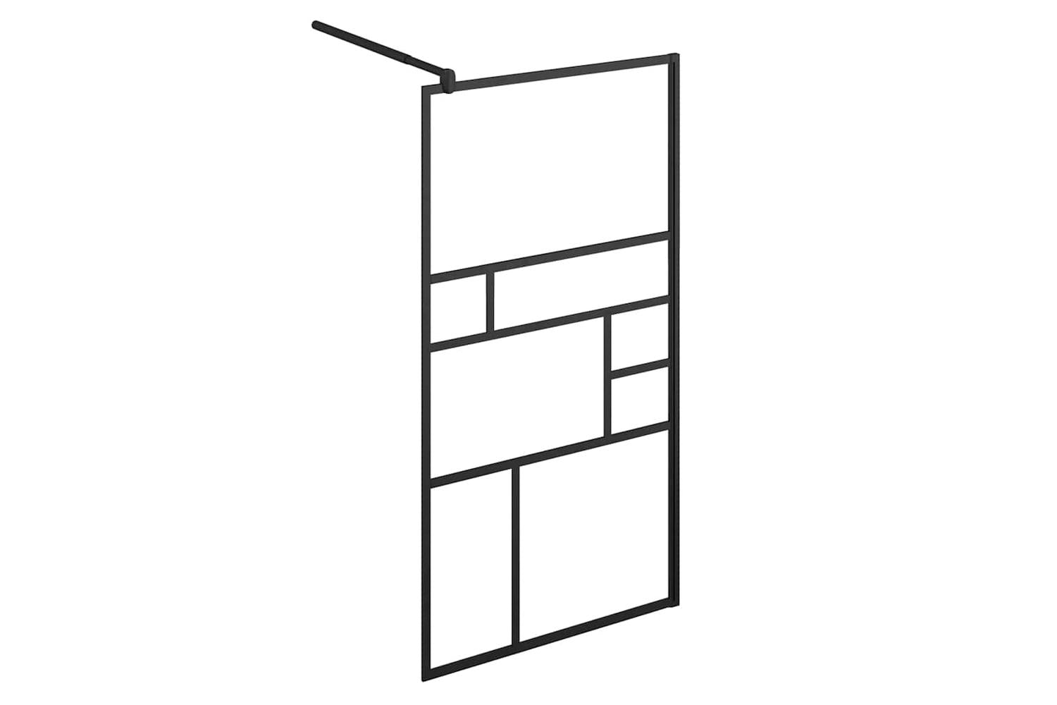 vidaXL 150753 Walk-in Shower Wall With Clear Esg Glass 90x195cm Black-4