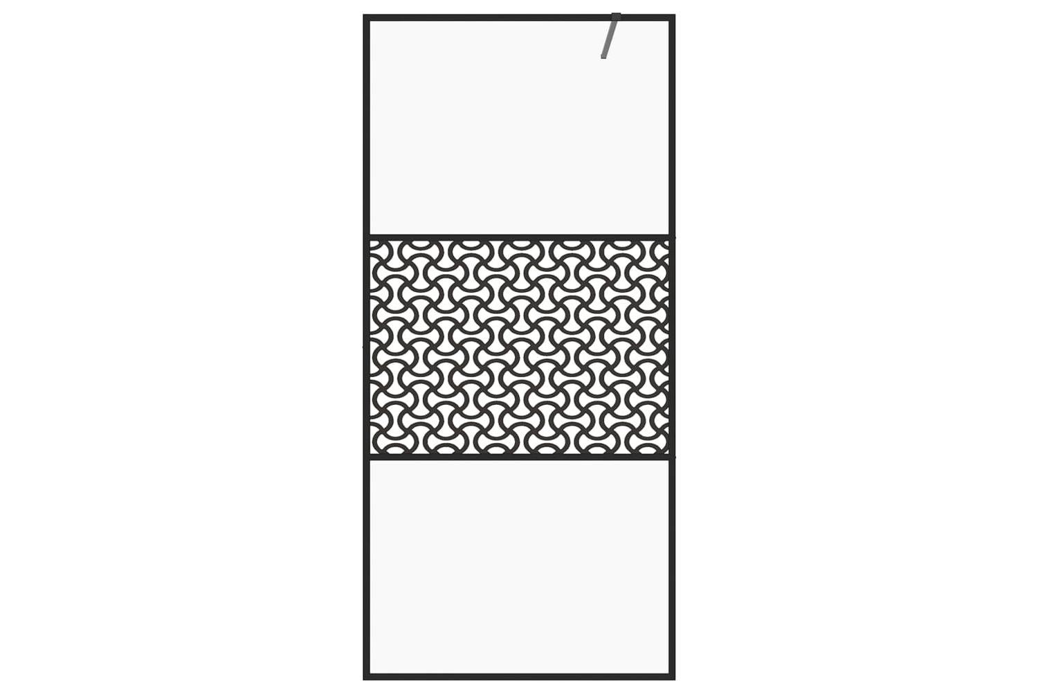 vidaXL 151030 Walk-in Shower Wall With Clear Esg Glass 100x195cm Black-3