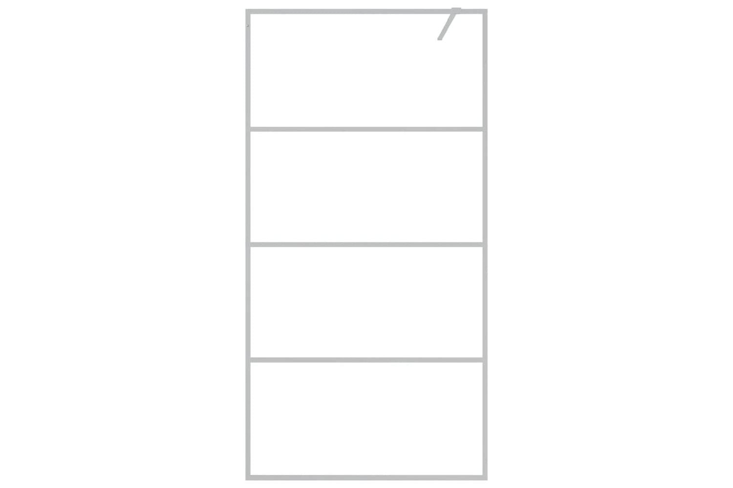 vidaXL 152137 Walk-in Shower Wall Silver 100x195cm Clear Esg Glass-3