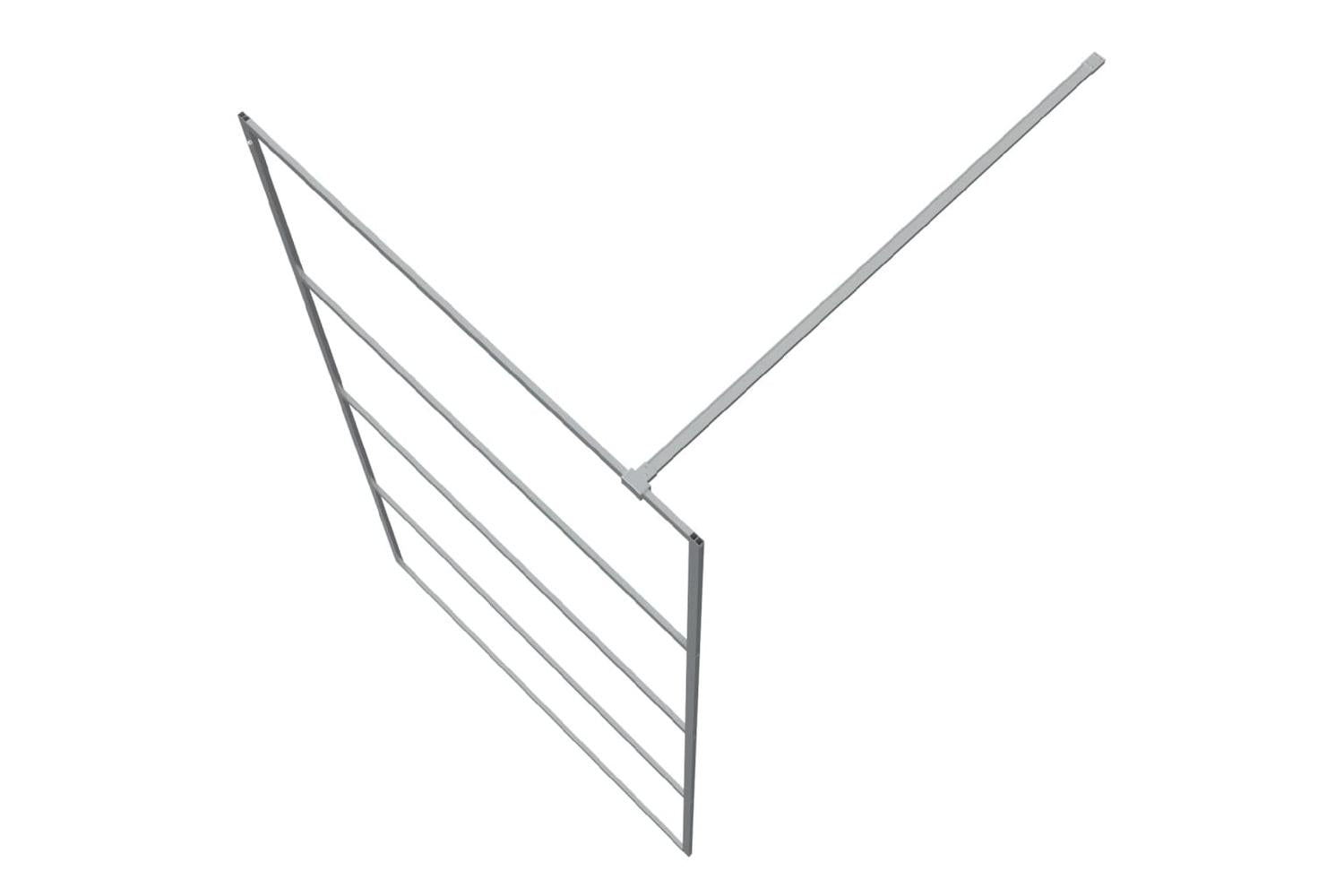 vidaXL 152137 Walk-in Shower Wall Silver 100x195cm Clear Esg Glass-5