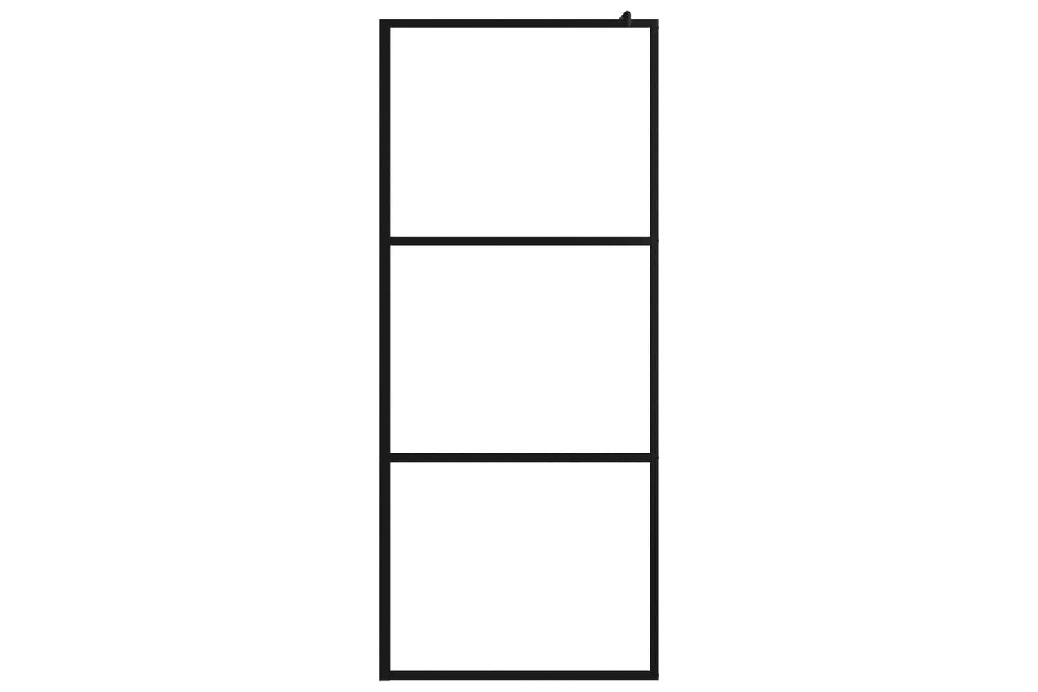 vidaXL 149148 Walk-in Shower Wall With Clear Esg Glass Black 80x195cm-3