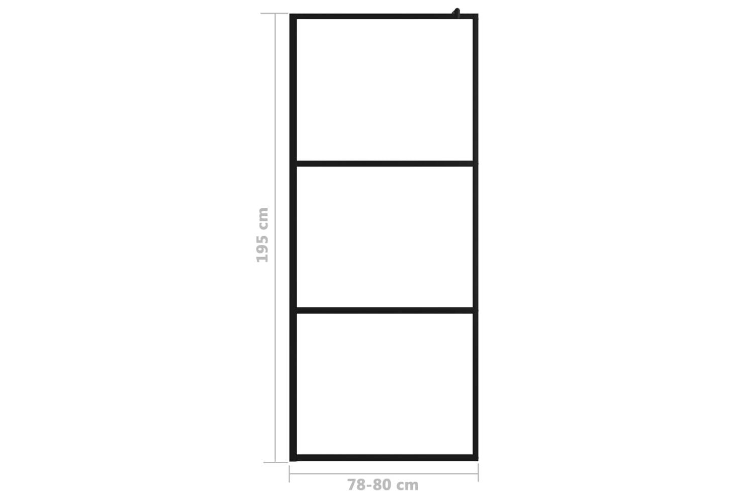 vidaXL 149148 Walk-in Shower Wall With Clear Esg Glass Black 80x195cm-7