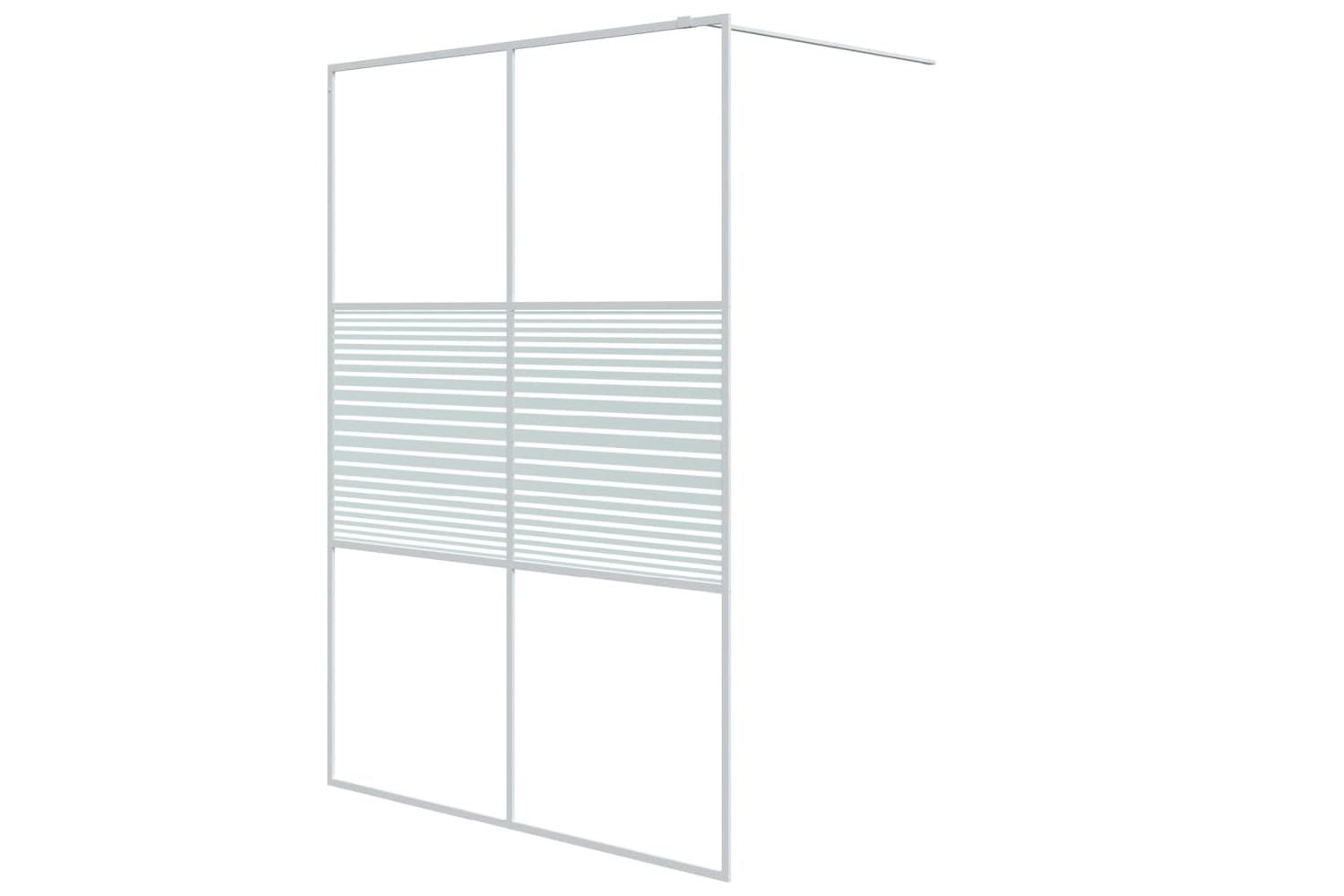 vidaXL 152154 Walk-in Shower Wall White 140x195cm Clear Esg Glass-2