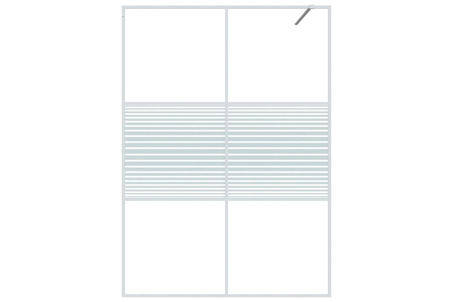 vidaXL 152154 Walk-in Shower Wall White 140x195cm Clear Esg Glass-3