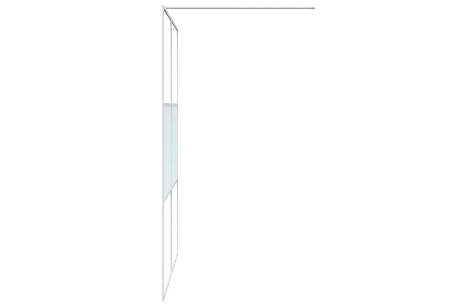 vidaXL 152154 Walk-in Shower Wall White 140x195cm Clear Esg Glass-4
