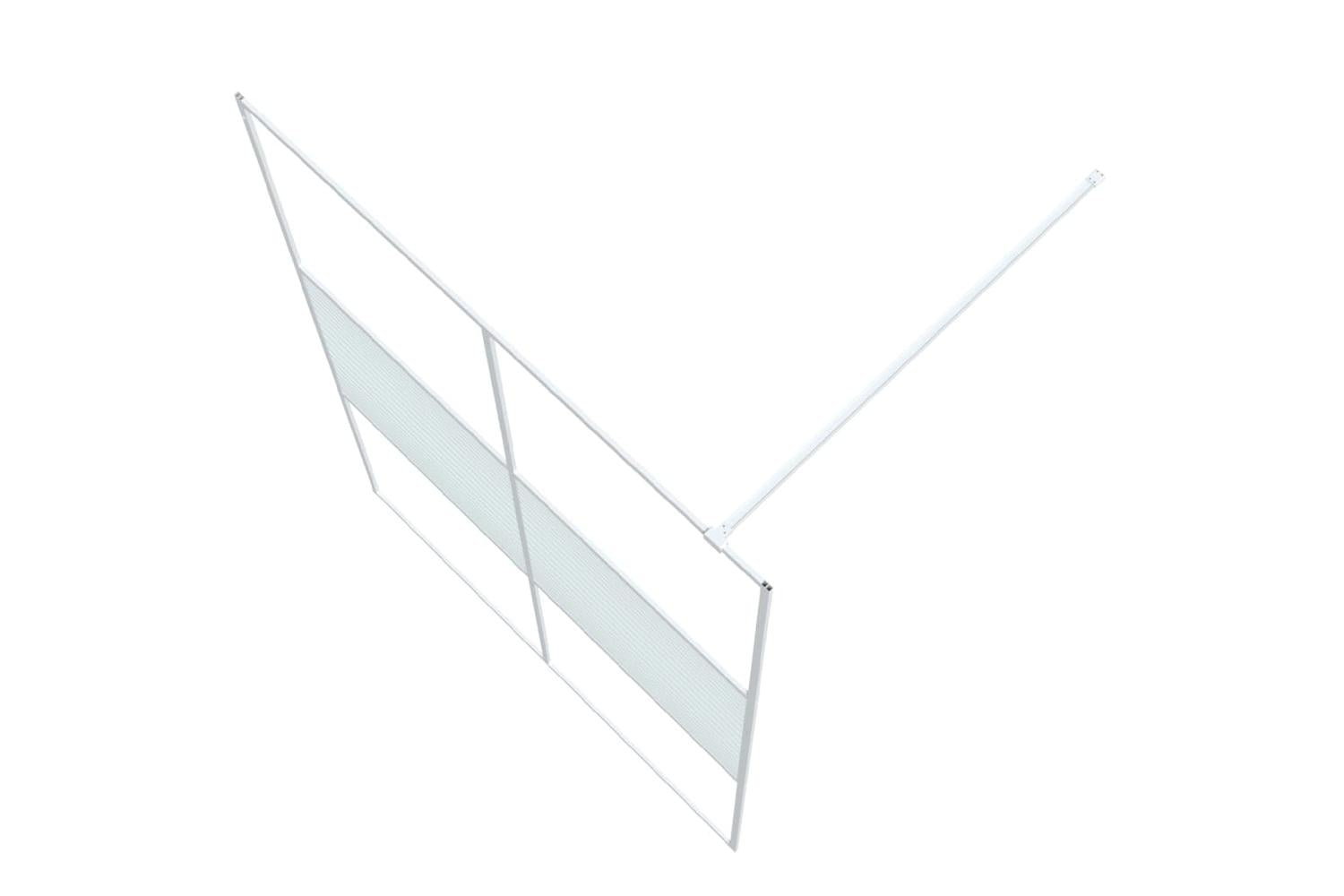 vidaXL 152154 Walk-in Shower Wall White 140x195cm Clear Esg Glass-5