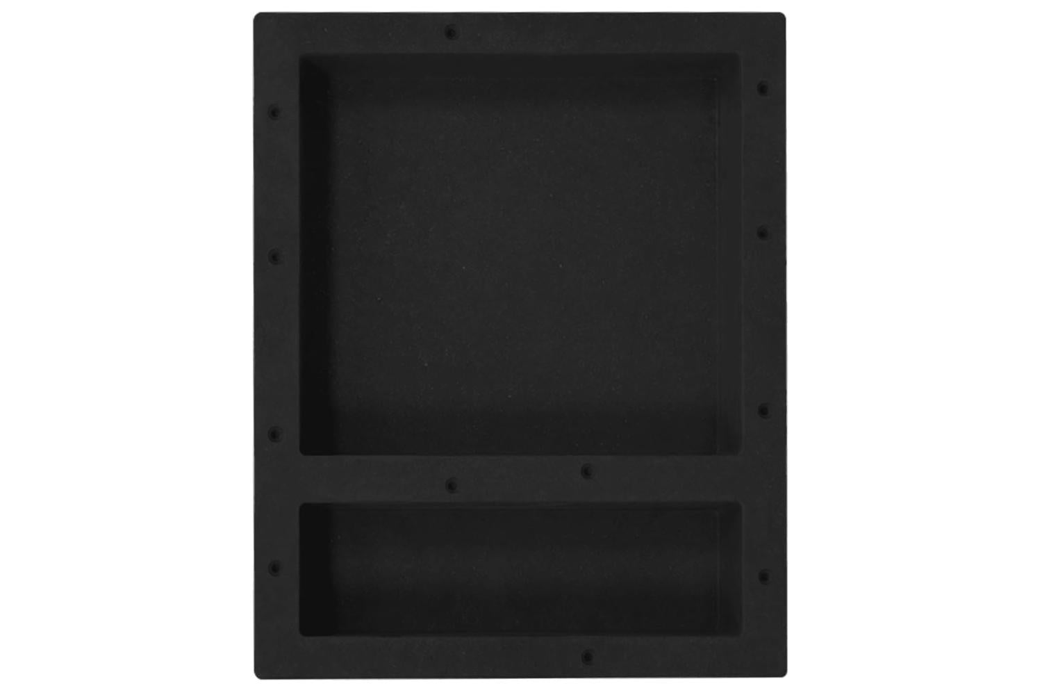 vidaXL 151397 Shower Niche With 2 Compartments Matt Black 41x51x10cm-2